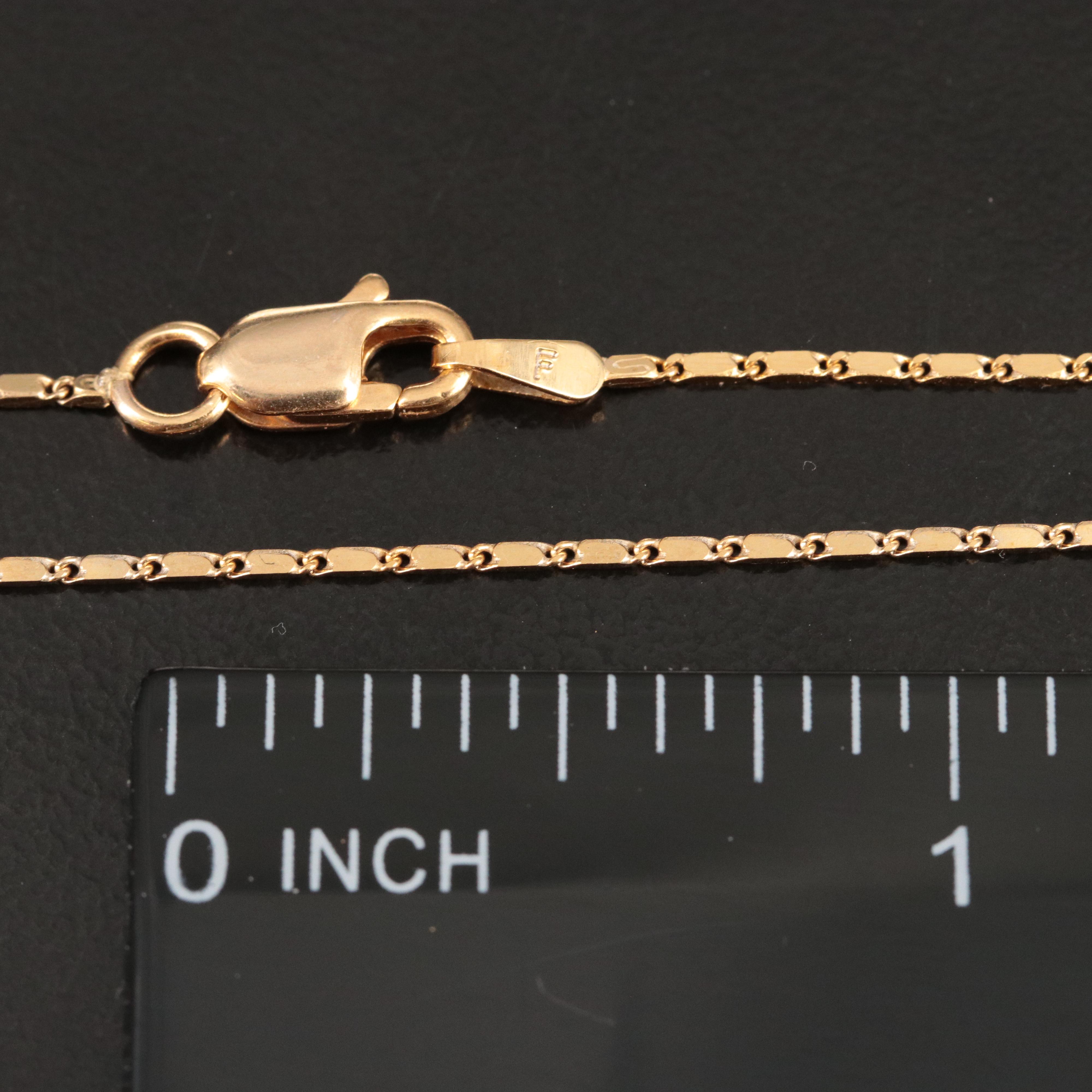 18K Baht Link Necklace with 14K Clasp