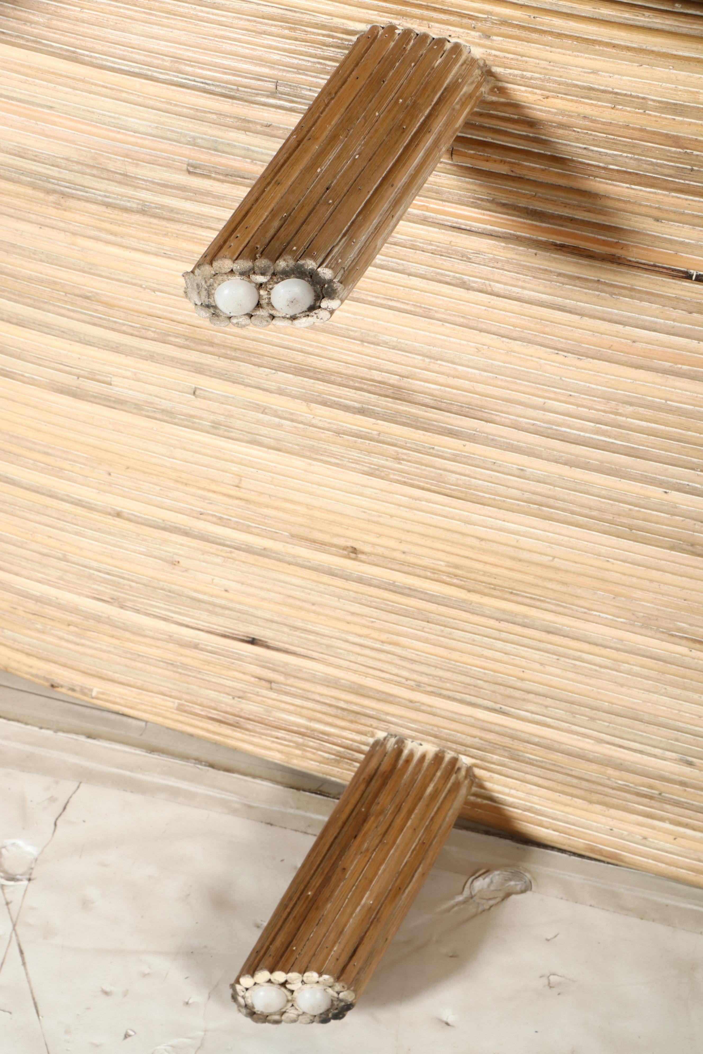 Modern Pencil Reed Sculptural Lounge Chair and Ottoman