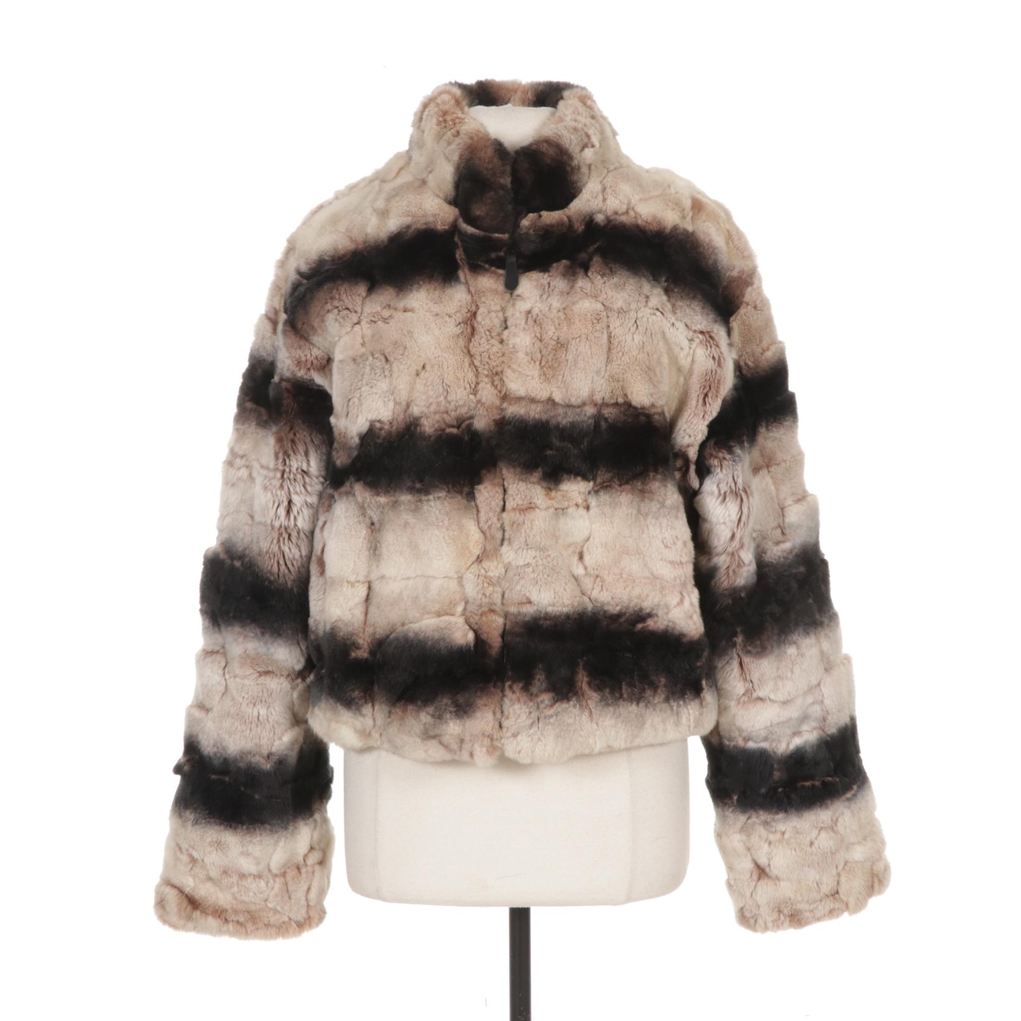 Chinchilla Dyed Rex Rabbit Studio Design Fur Jacket