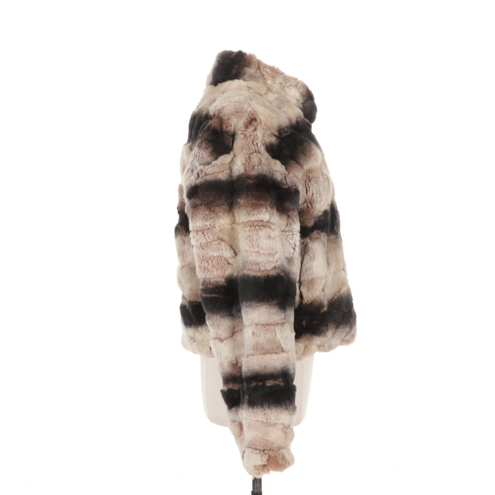 Chinchilla Dyed Rex Rabbit Studio Design Fur Jacket