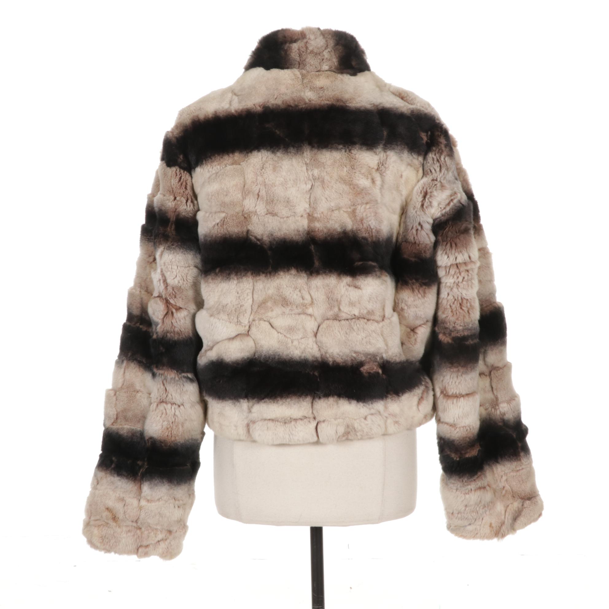Chinchilla Dyed Rex Rabbit Studio Design Fur Jacket