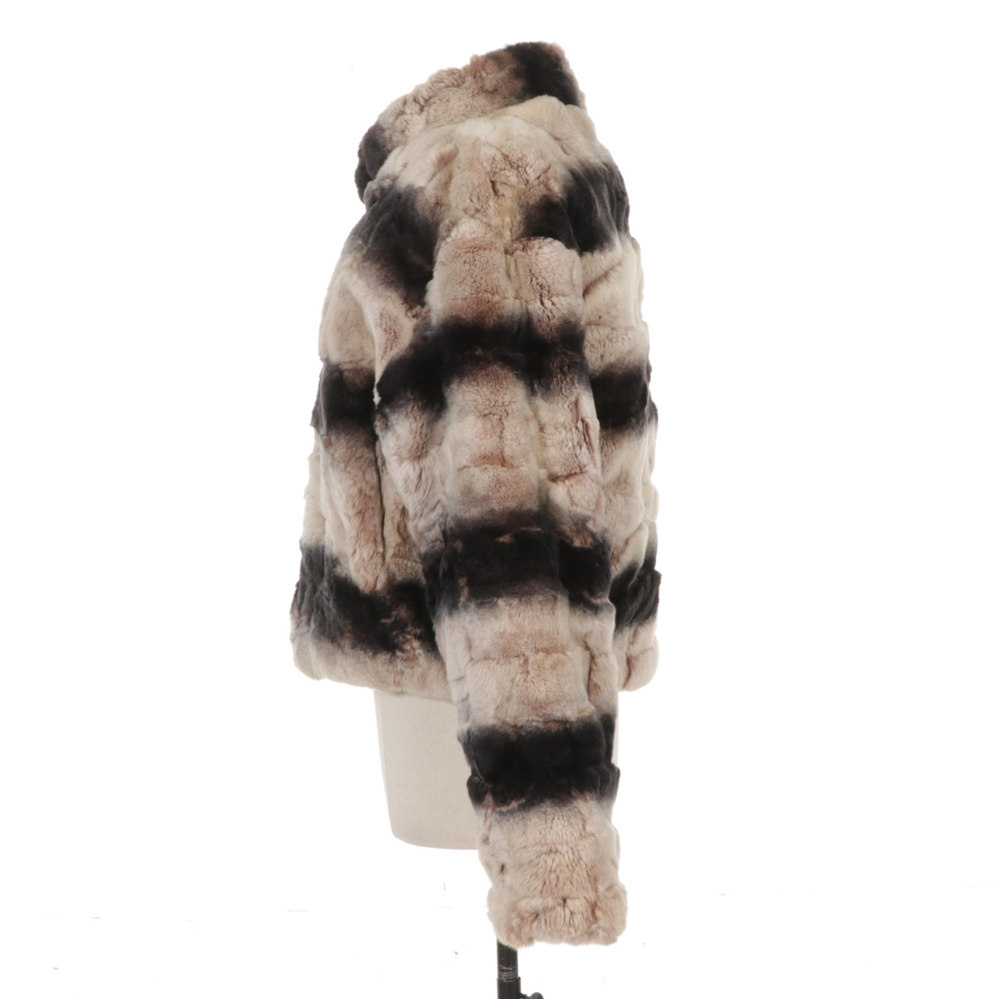 Chinchilla Dyed Rex Rabbit Studio Design Fur Jacket