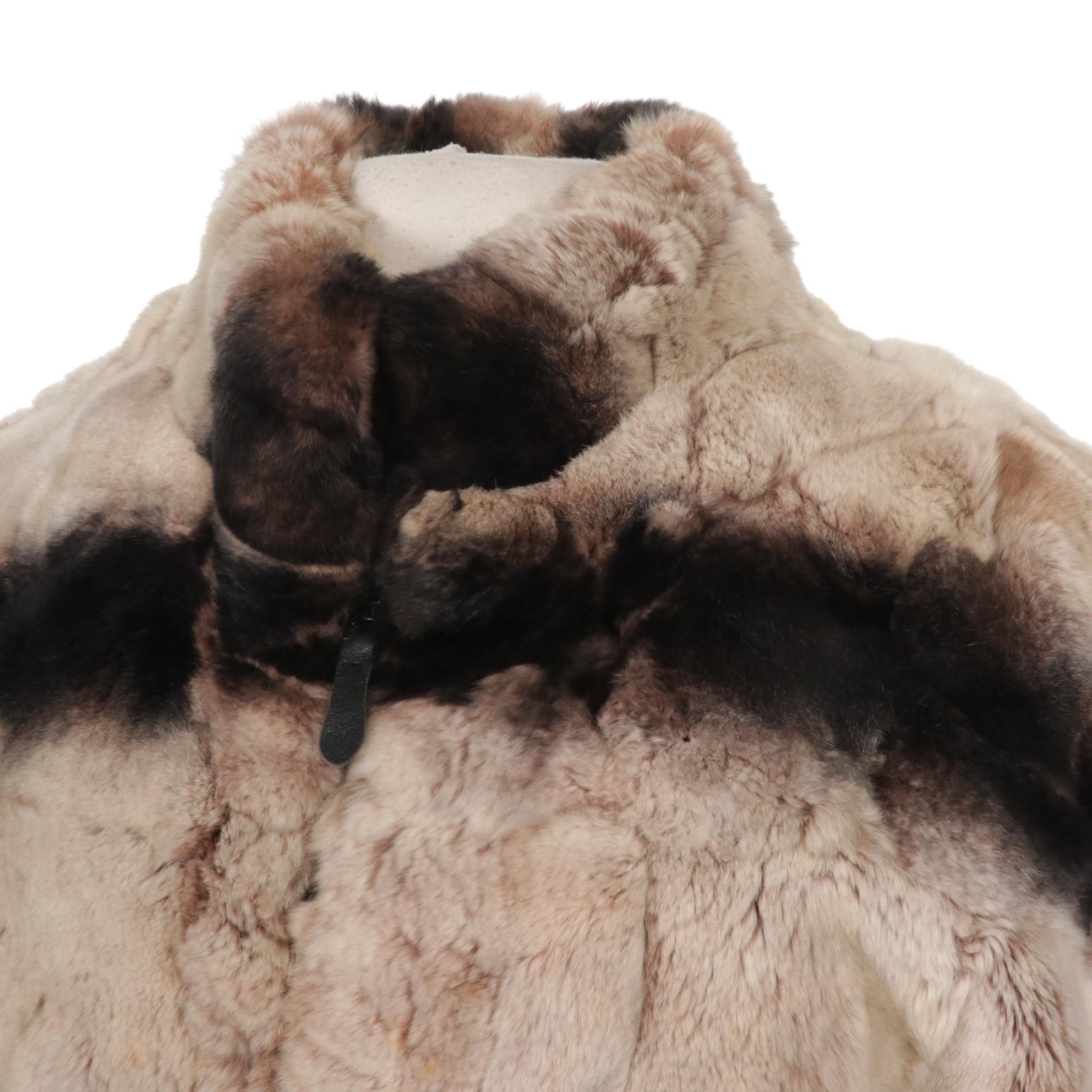 Chinchilla Dyed Rex Rabbit Studio Design Fur Jacket