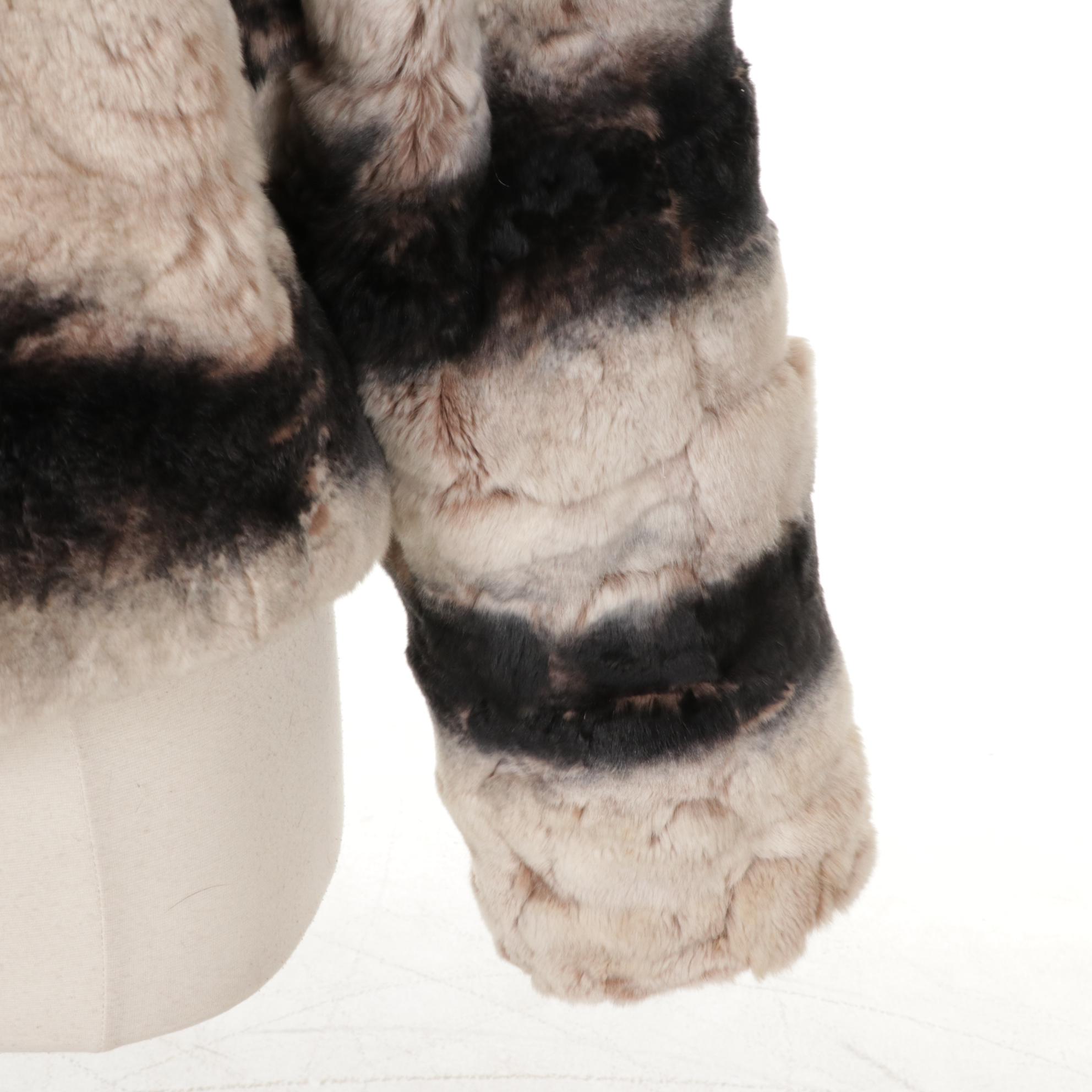 Chinchilla Dyed Rex Rabbit Studio Design Fur Jacket