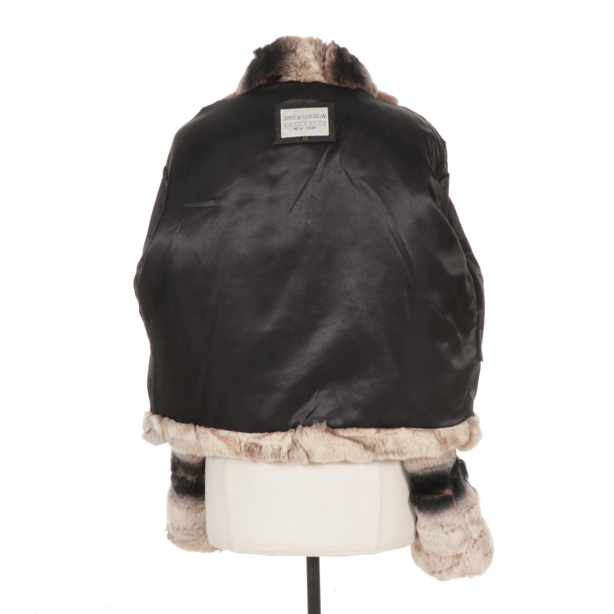 Chinchilla Dyed Rex Rabbit Studio Design Fur Jacket