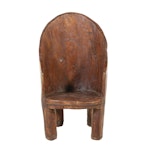 Primitive Carved Hardwood Low Chair