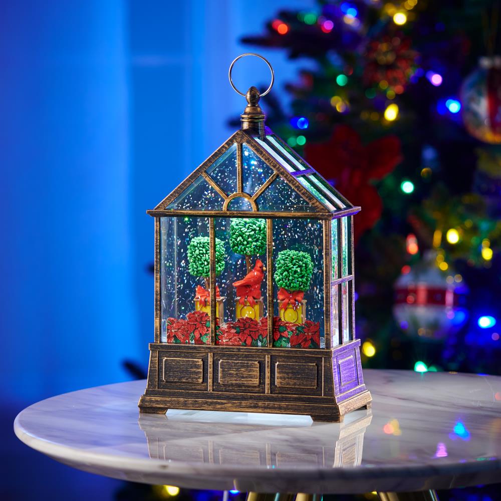 Cardinal Snow Globe Table Lantern