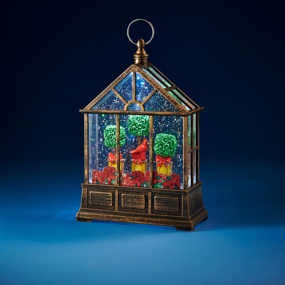 Cardinal Snow Globe Table Lantern