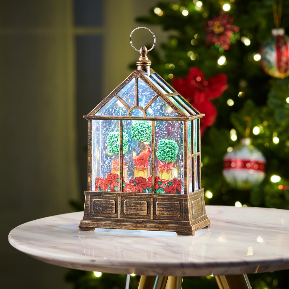 Cardinal Snow Globe Table Lantern