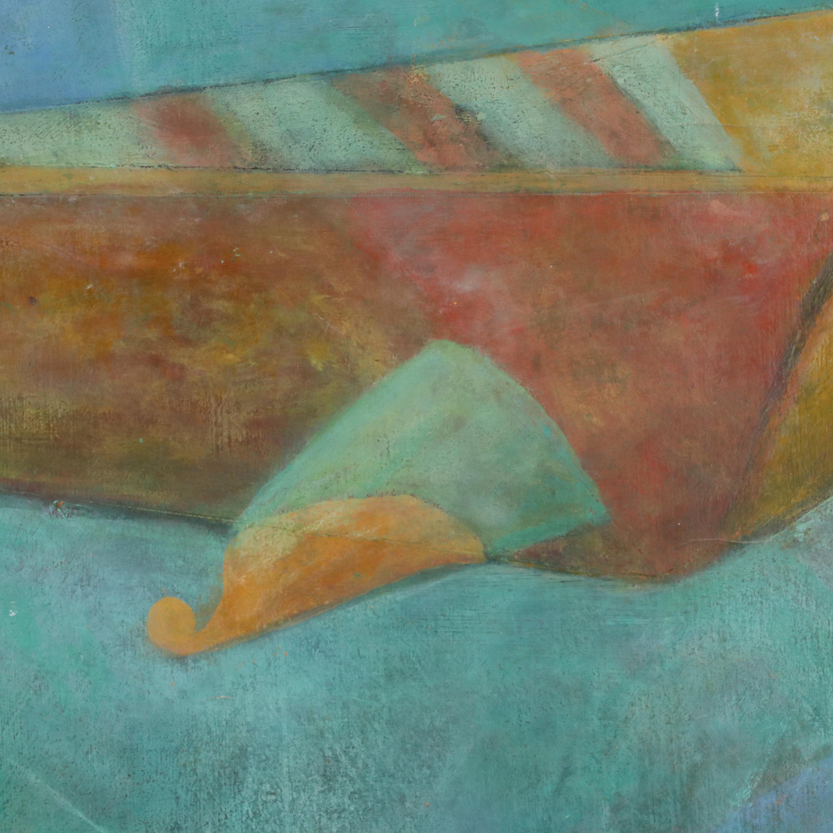 Abstract Geometric Oil Painting of Fish