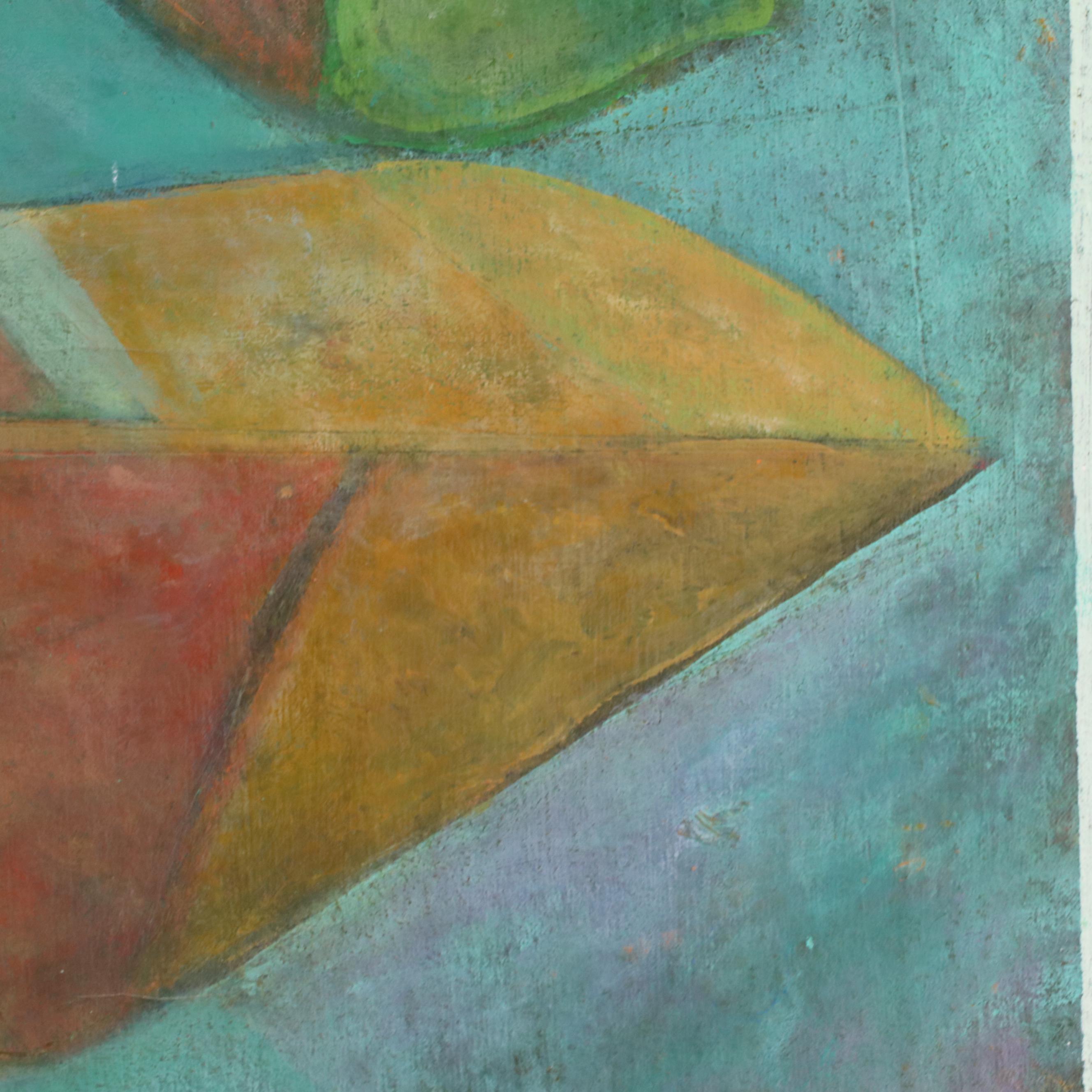 Abstract Geometric Oil Painting of Fish