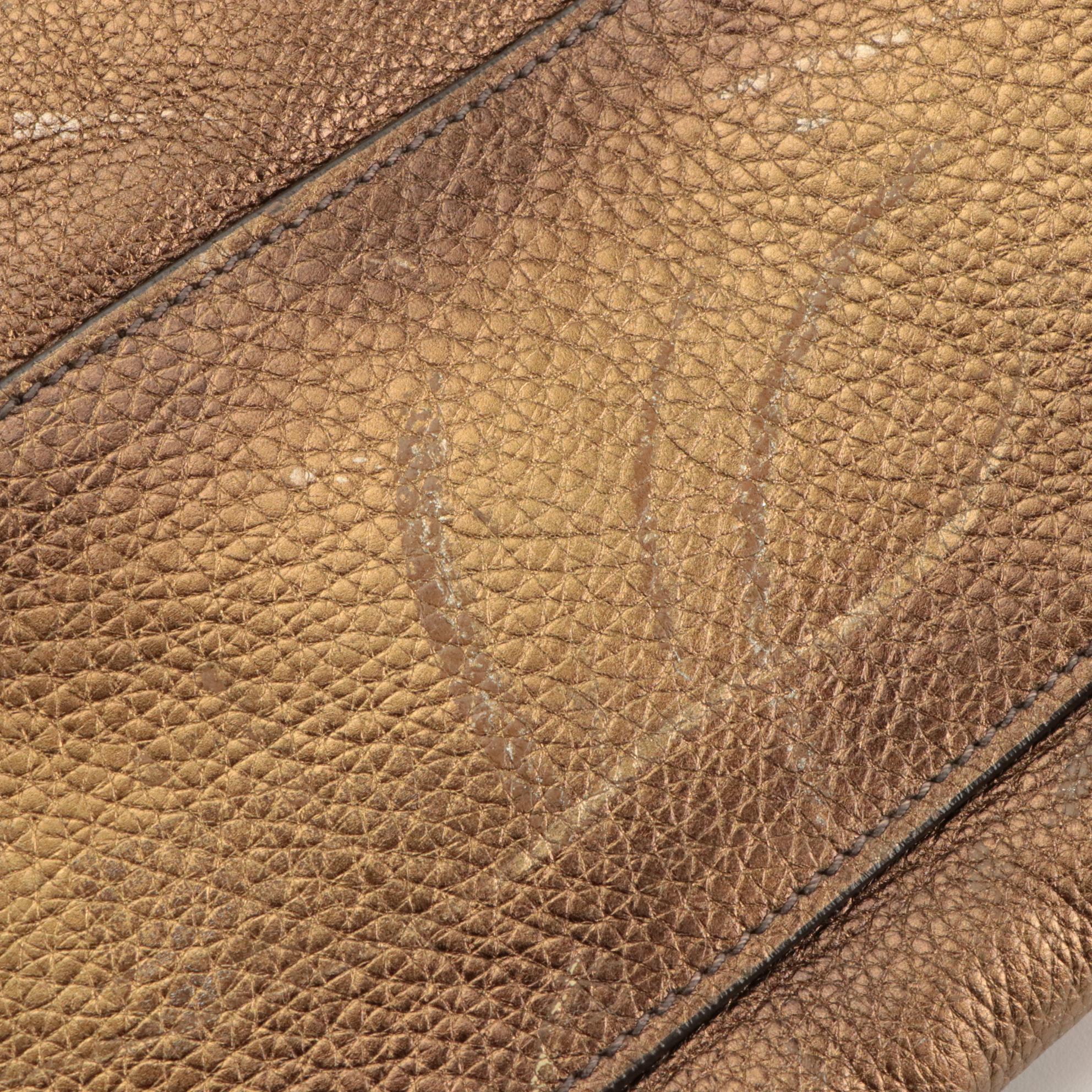 Prada Metallic Bronzed Leather Top Handle Satchel