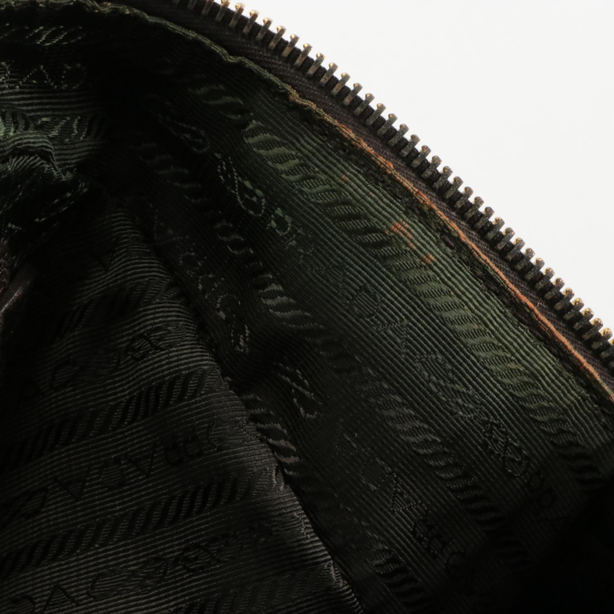 Prada Metallic Bronzed Leather Top Handle Satchel