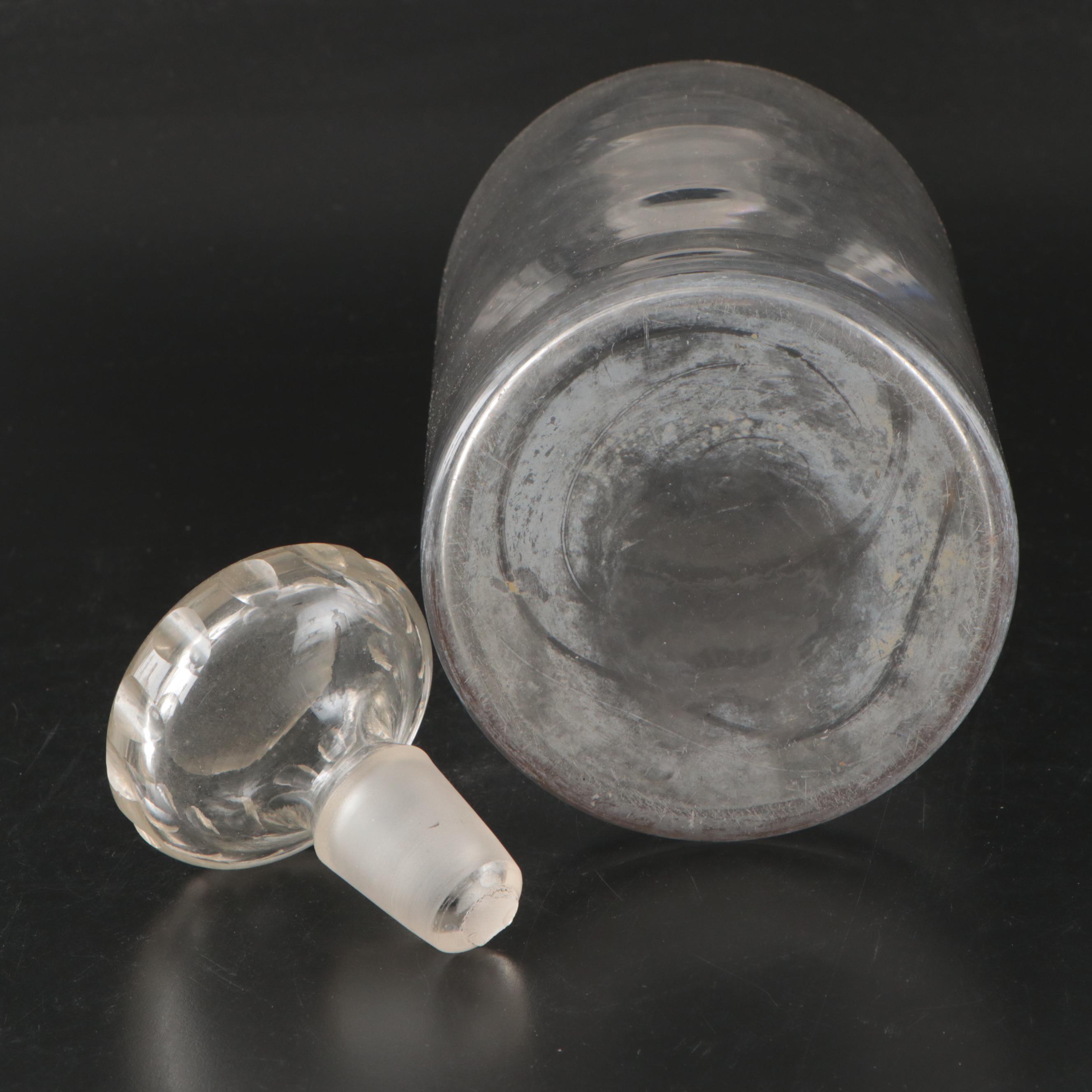 Gilt Accented with Other Glass Decanter and Bottles