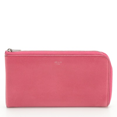 Céline Zip Wallet in Pink Grained Leather