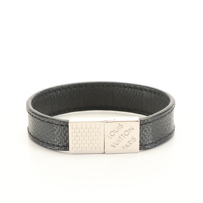Louis Vuitton Reversible Pull It Bracelet in Black Damier Graphite Canvas