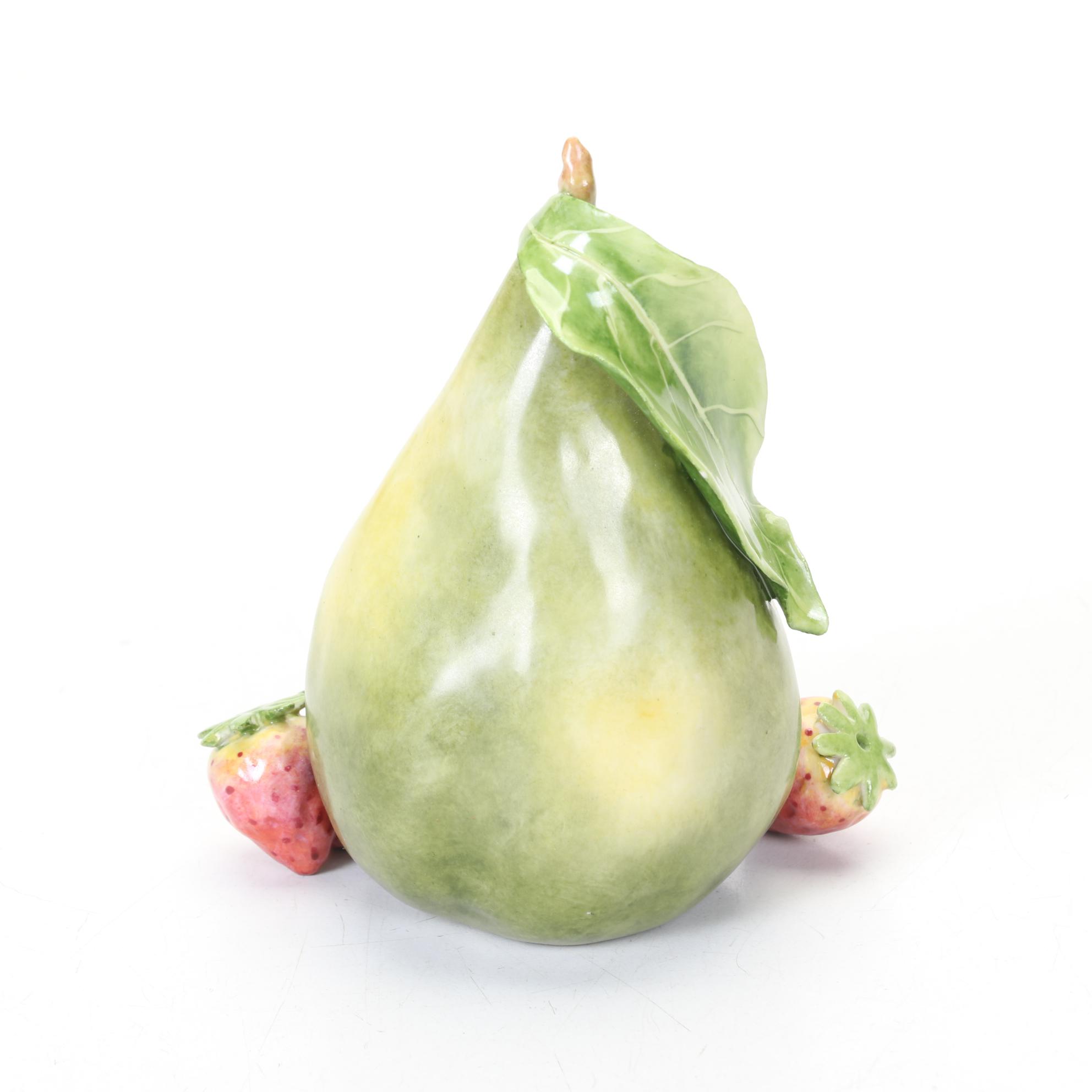 Katherine Houston 1999 "Pear With Strawberries," Signed By Artist