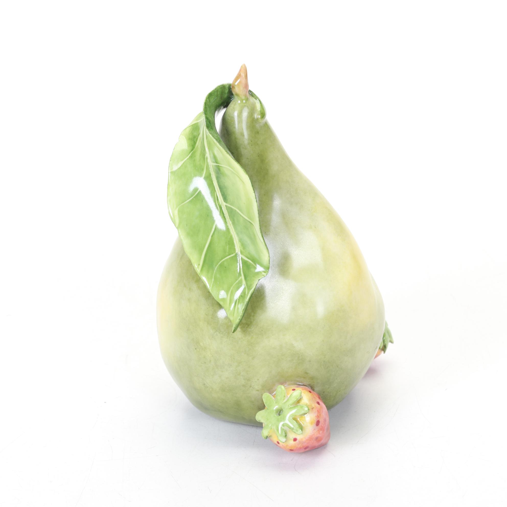 Katherine Houston 1999 "Pear With Strawberries," Signed By Artist