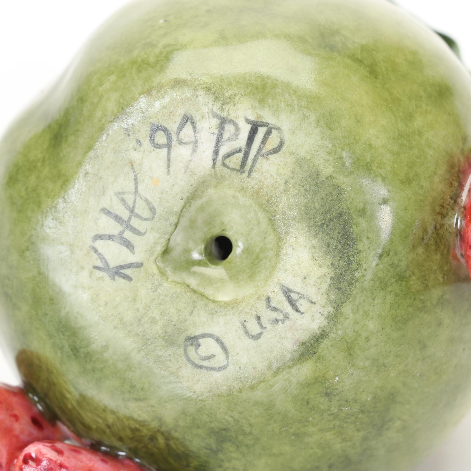 Katherine Houston 1999 "Pear With Strawberries," Signed By Artist