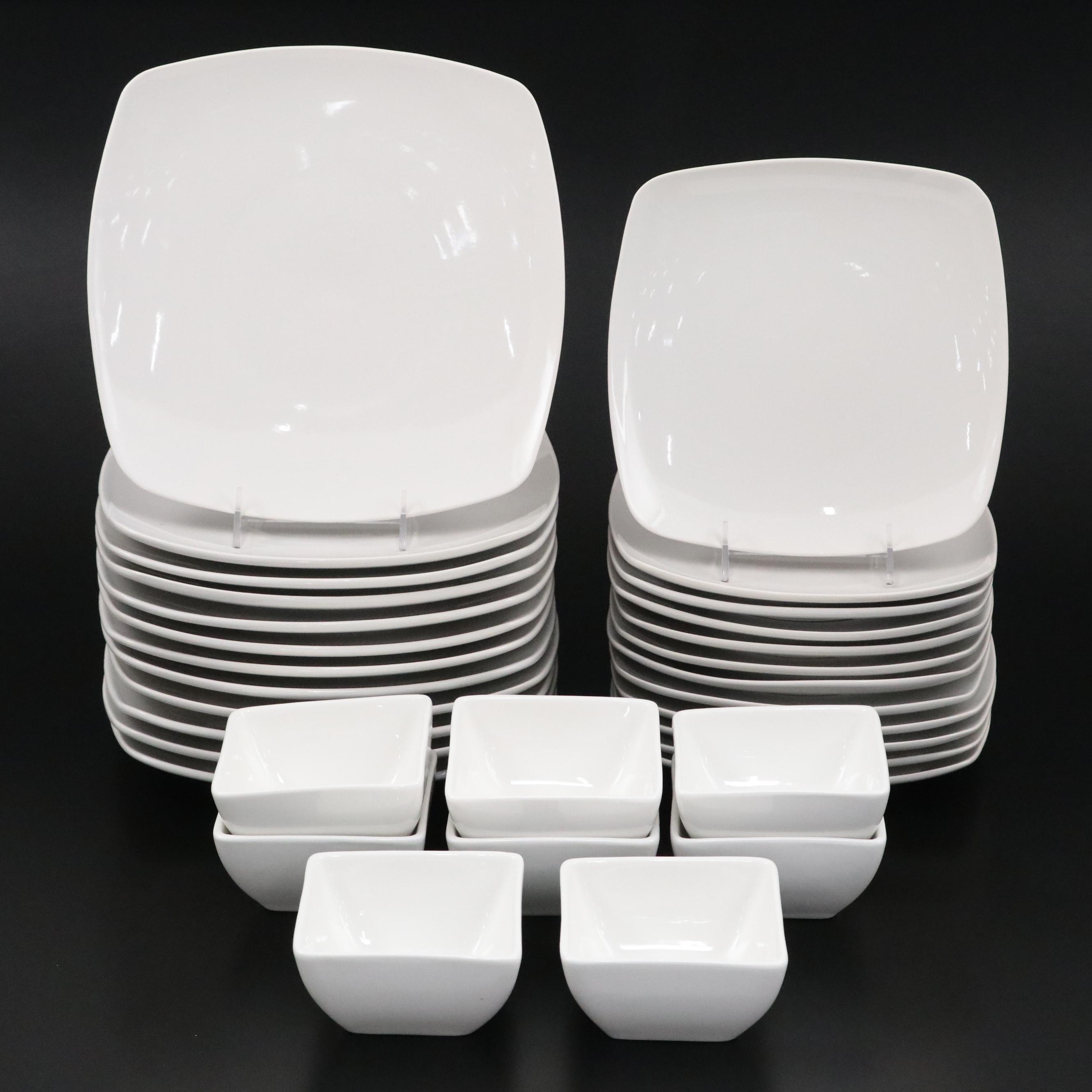 Modern White Porcelain Dinnerware by WP, Contemporary