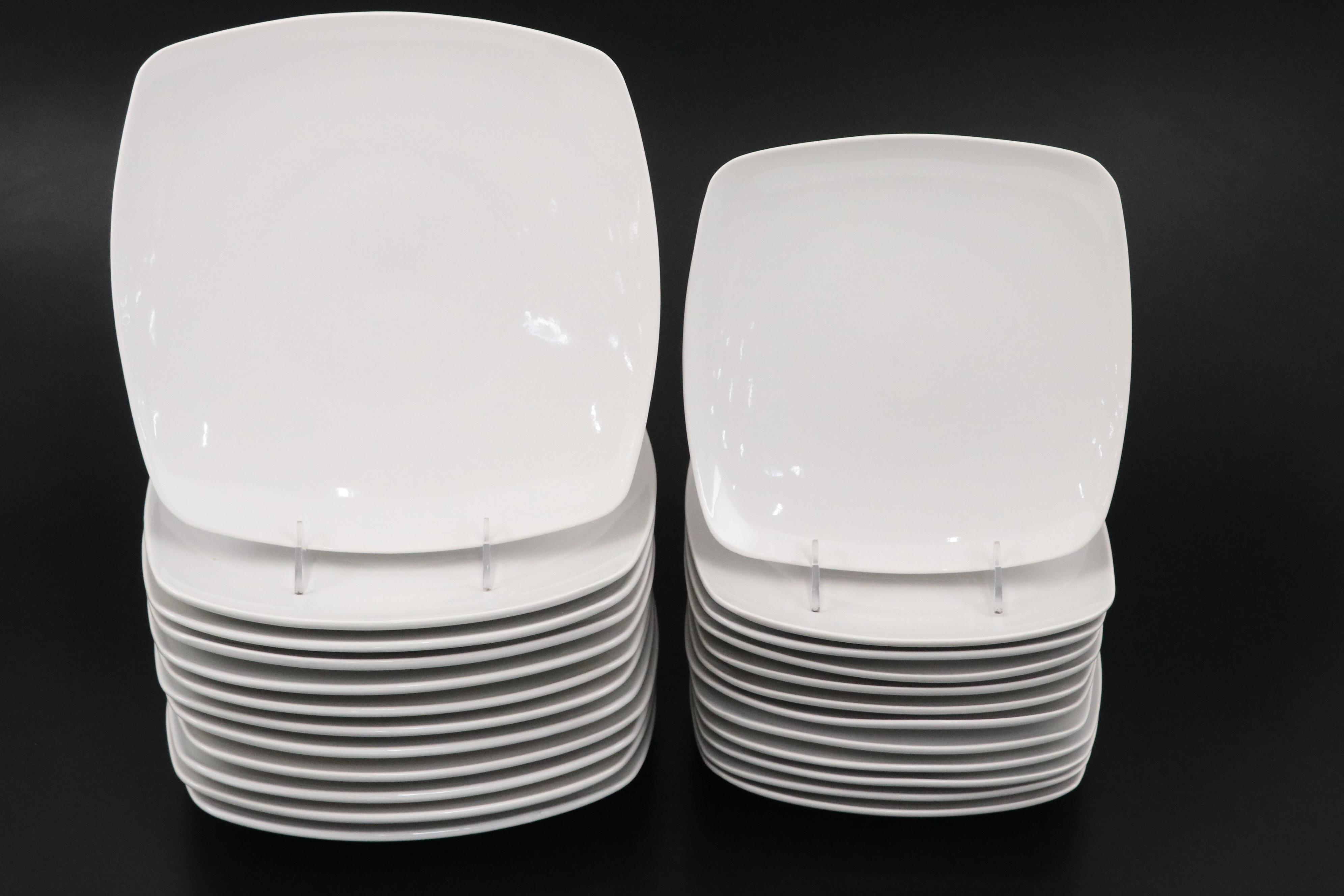 Modern White Porcelain Dinnerware by WP, Contemporary