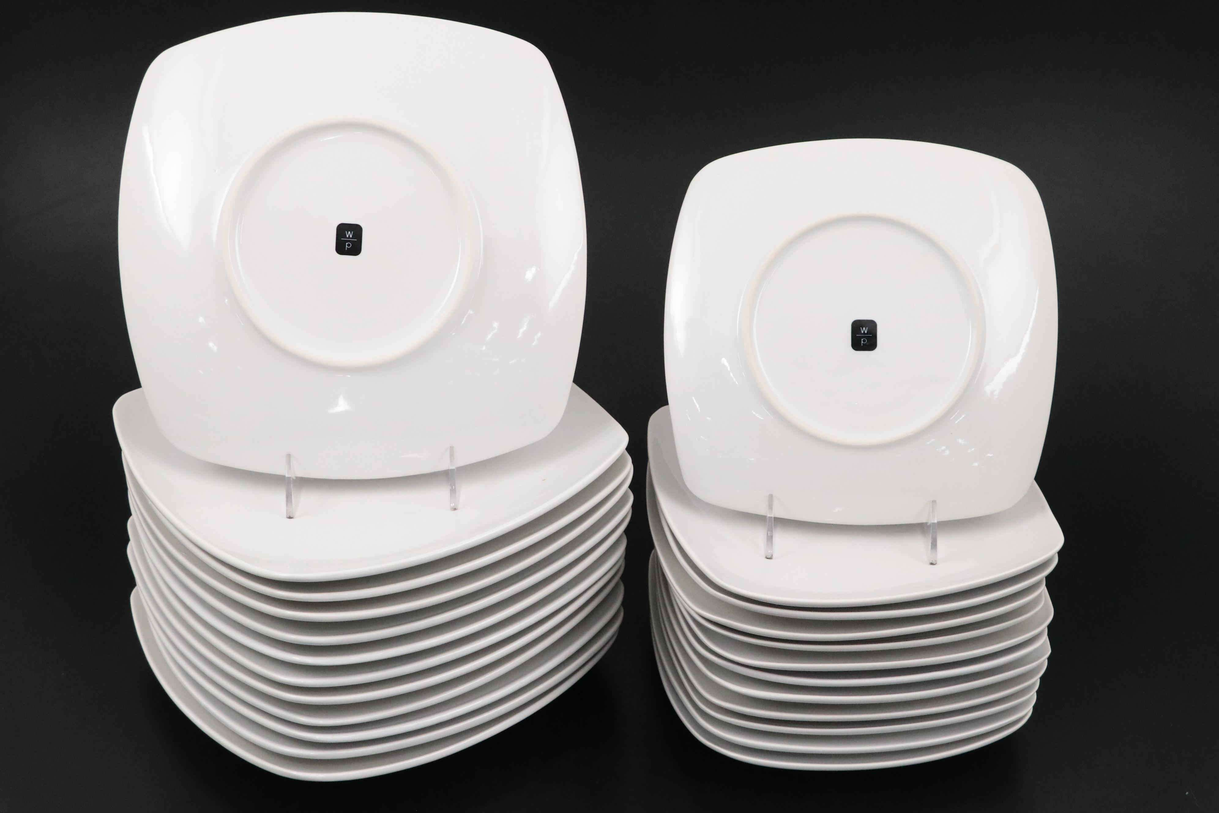 Modern White Porcelain Dinnerware by WP, Contemporary