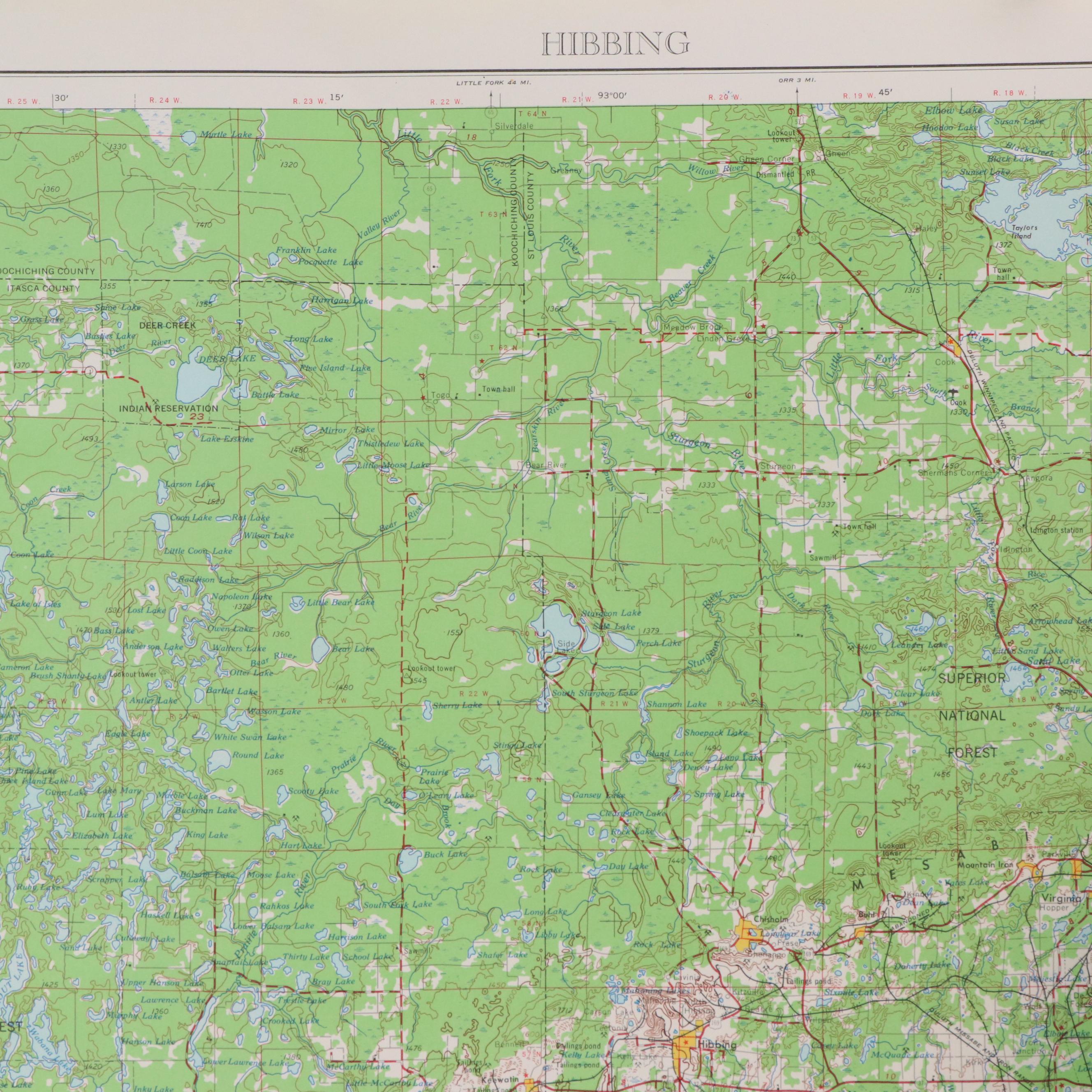 Hancock Countour Map of Lake Superior, Thunder Bay, Quetico and More