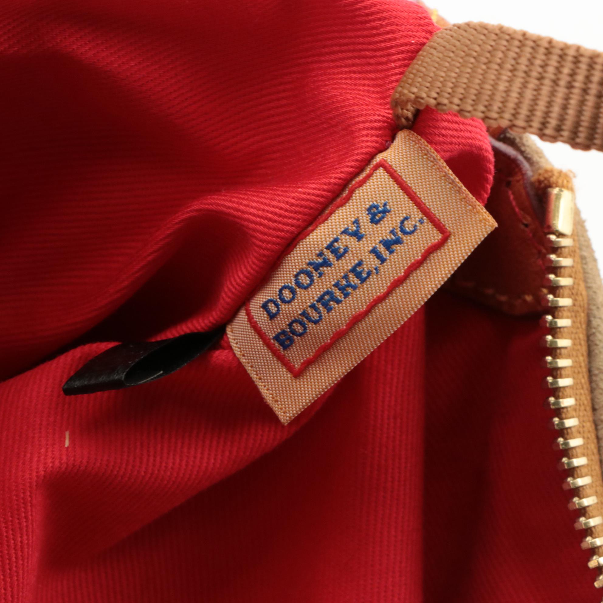 Dooney & Bourke Beige Suede Tote, Logo Canvas Shoulder Bag & Mini Wristlet Pouch