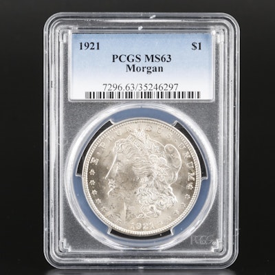 PCGS Graded MS63 1921 Morgan Silver Dollar