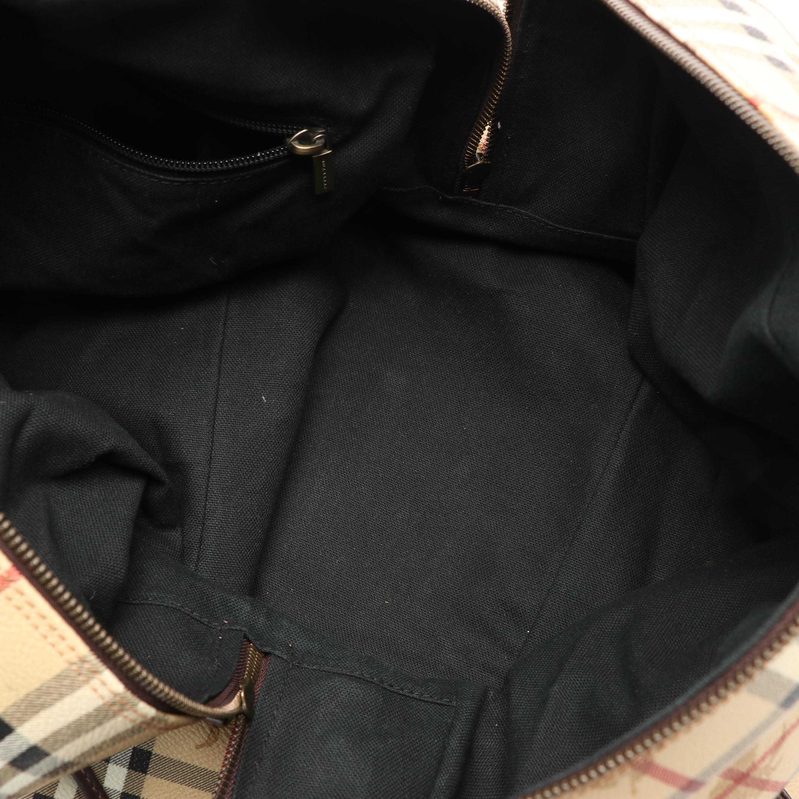 Burberry Prorsum Weekender Bag in Leather Trimmed Haymarket Check Canvas