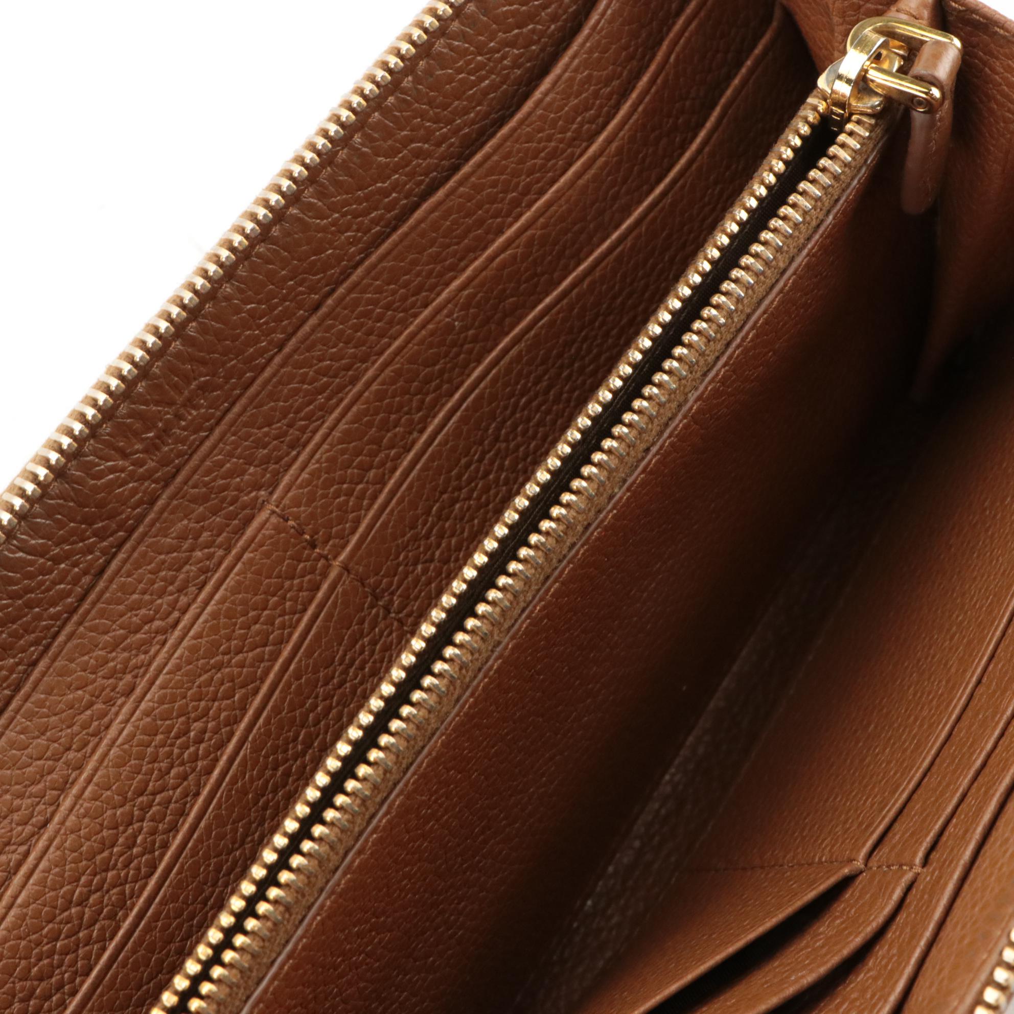 Prada Grain Leather Zip-Around Wallet