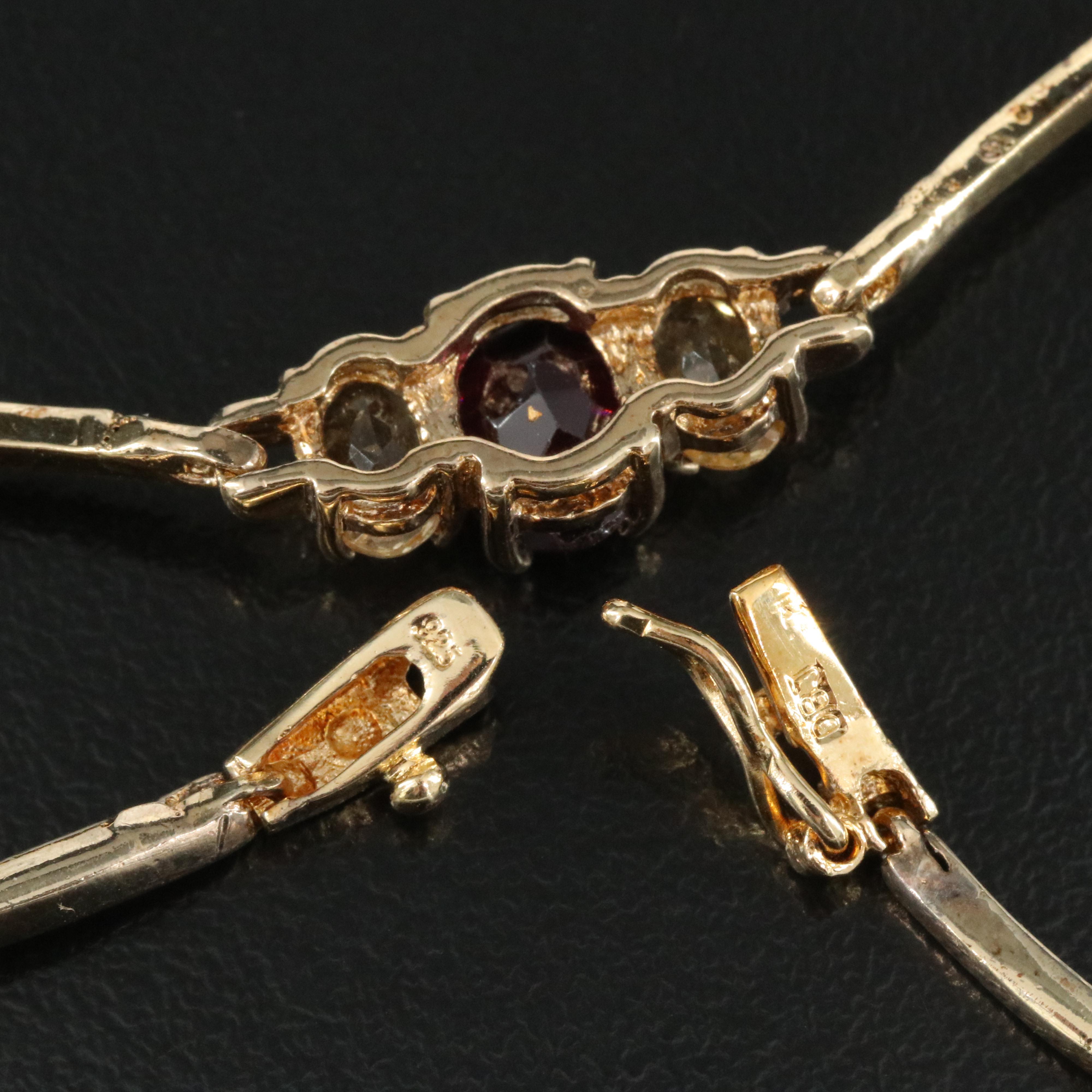 Sterling Garnet and Citrine Necklace