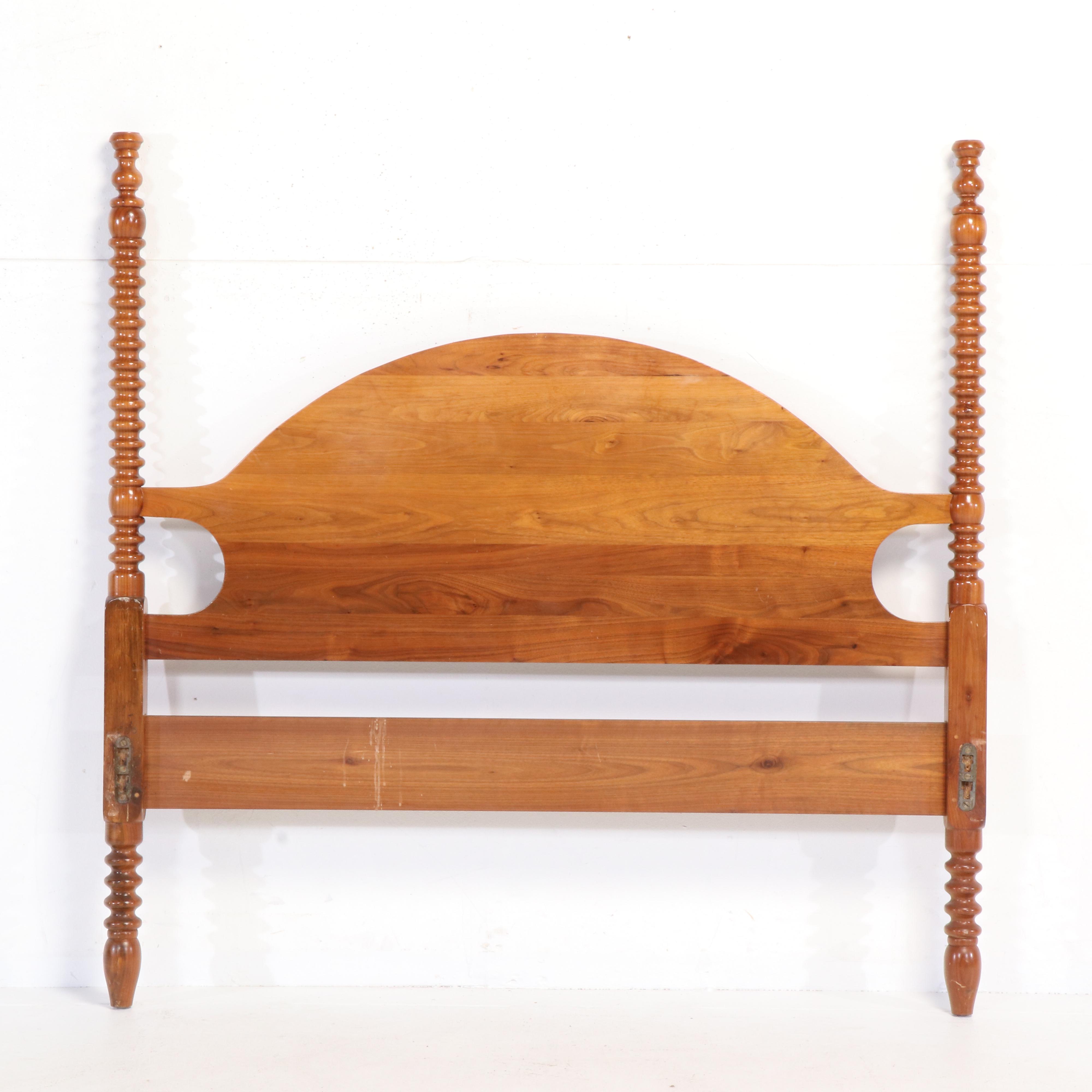 Federal Style Walnut Full Size Headboard with Nightstand