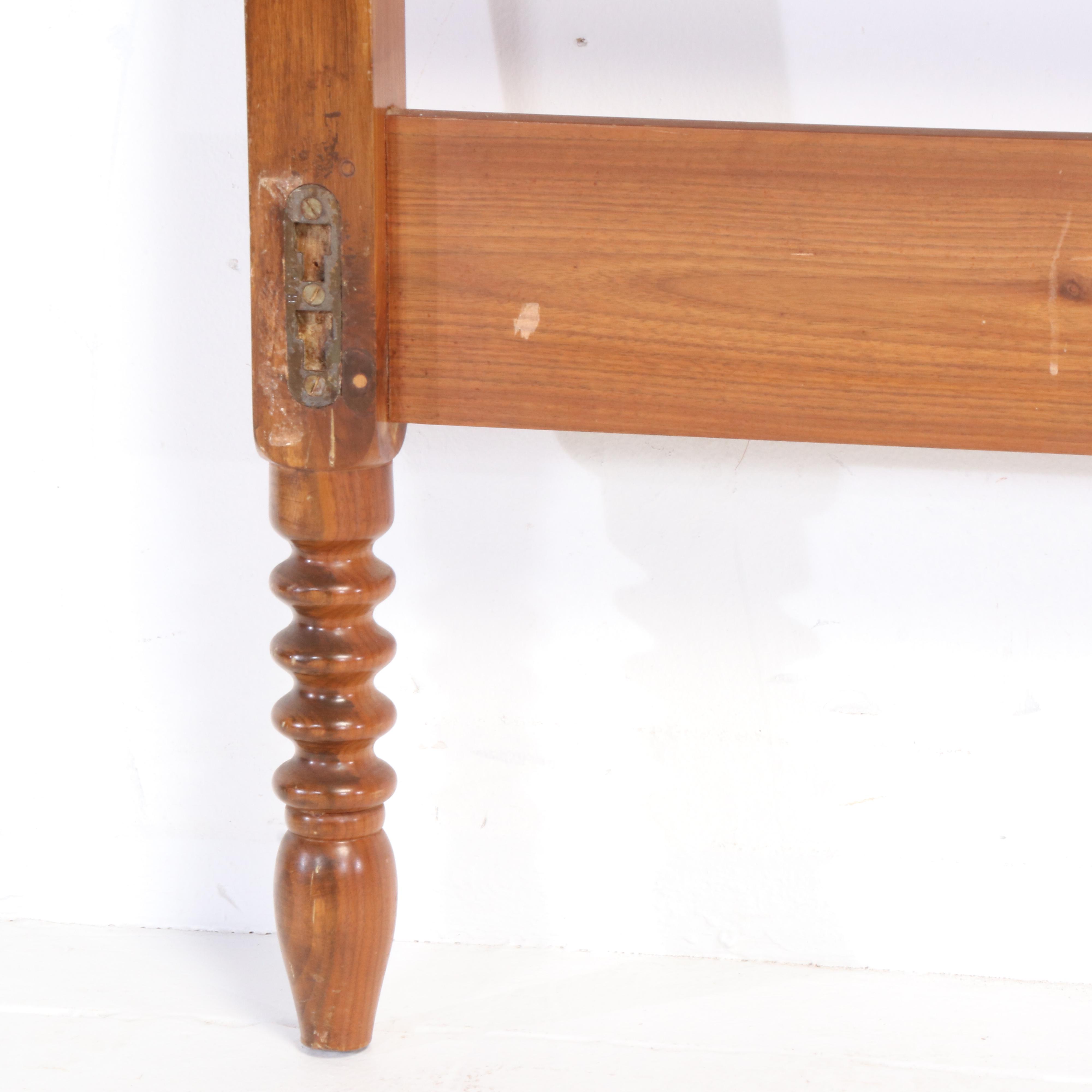 Federal Style Walnut Full Size Headboard with Nightstand