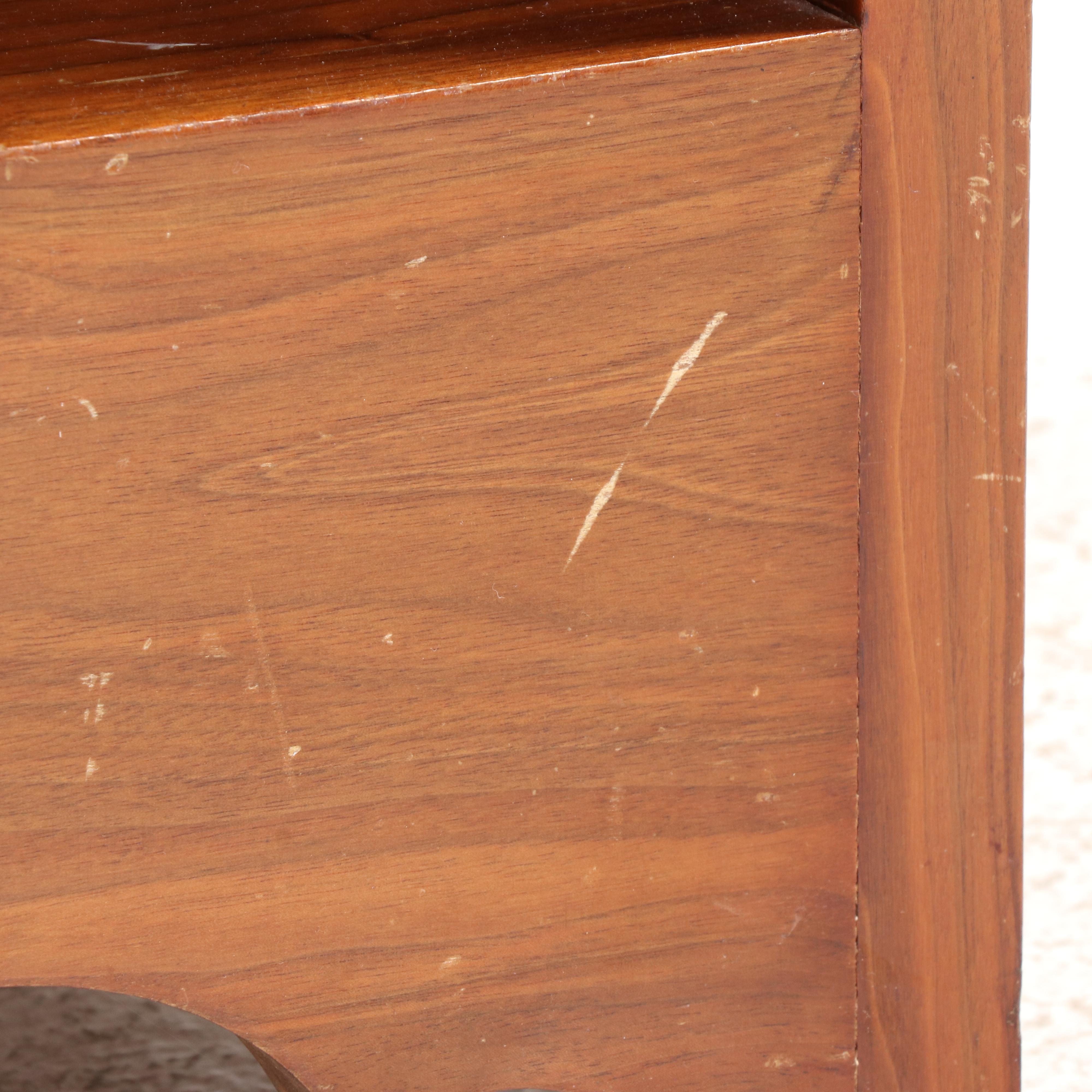 Federal Style Walnut Full Size Headboard with Nightstand