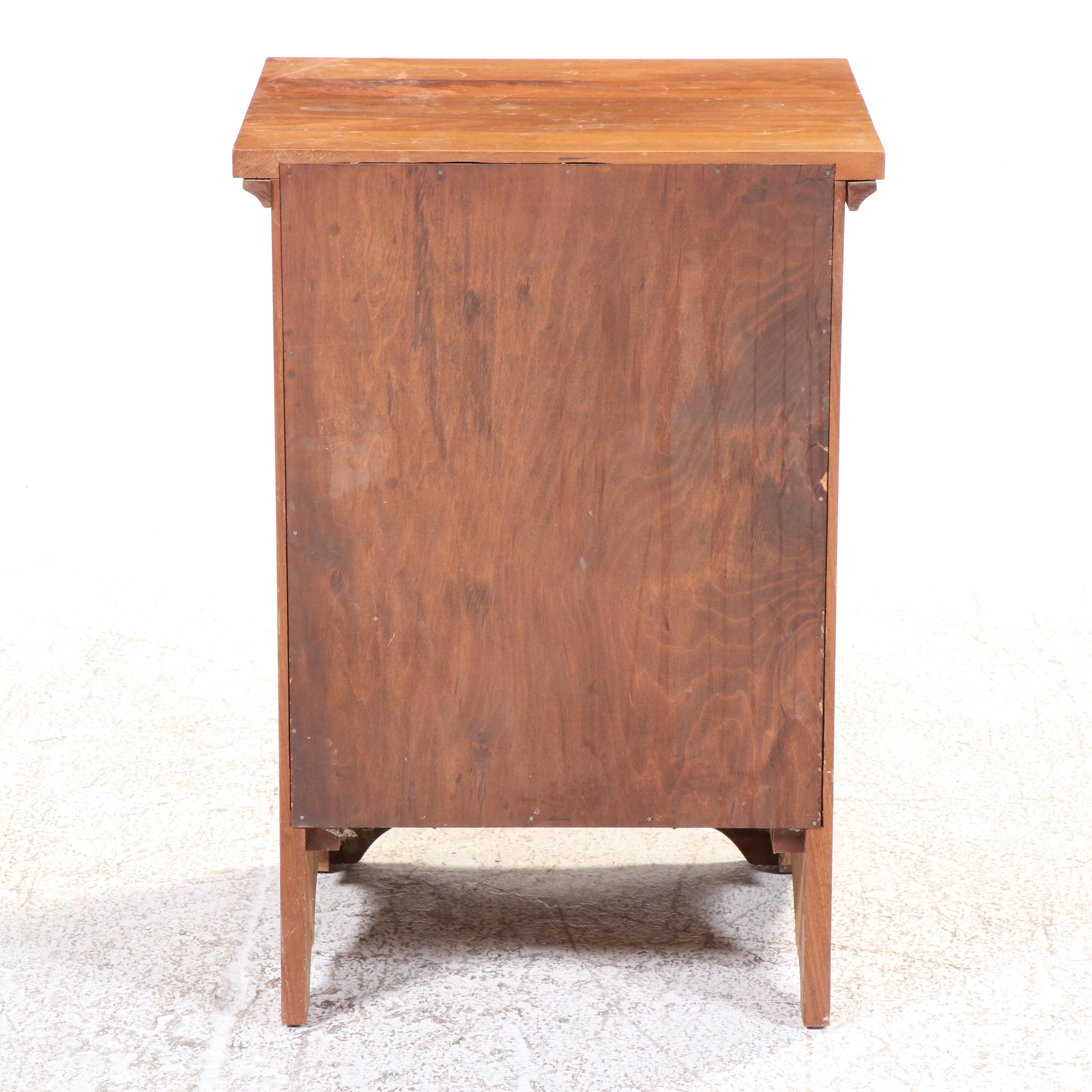 Federal Style Walnut Full Size Headboard with Nightstand