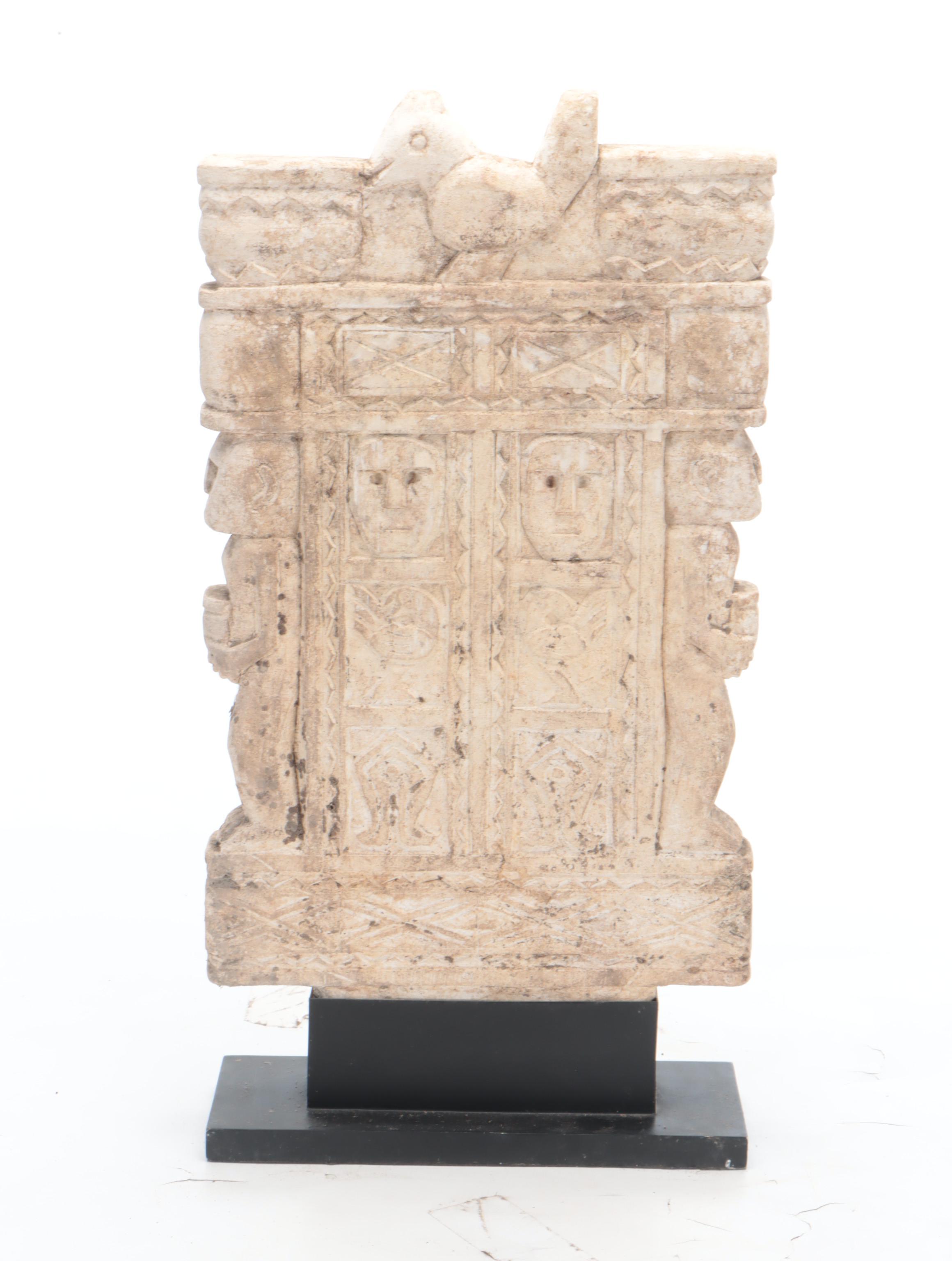 Carved Stone Tablet on Stand