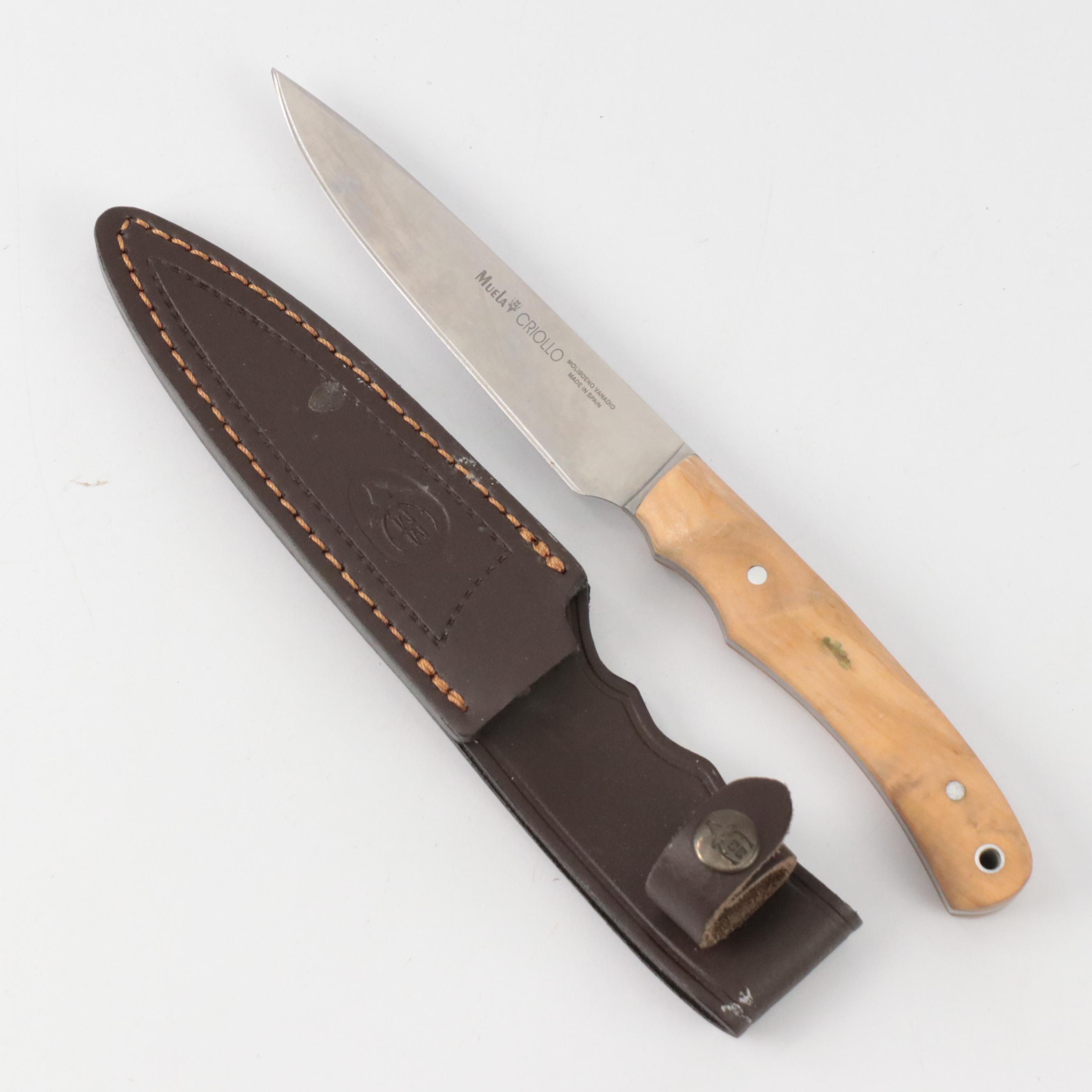 Muela Criollo Fixed Blade Knife and Leather Sheath with Remington Multi-Tool