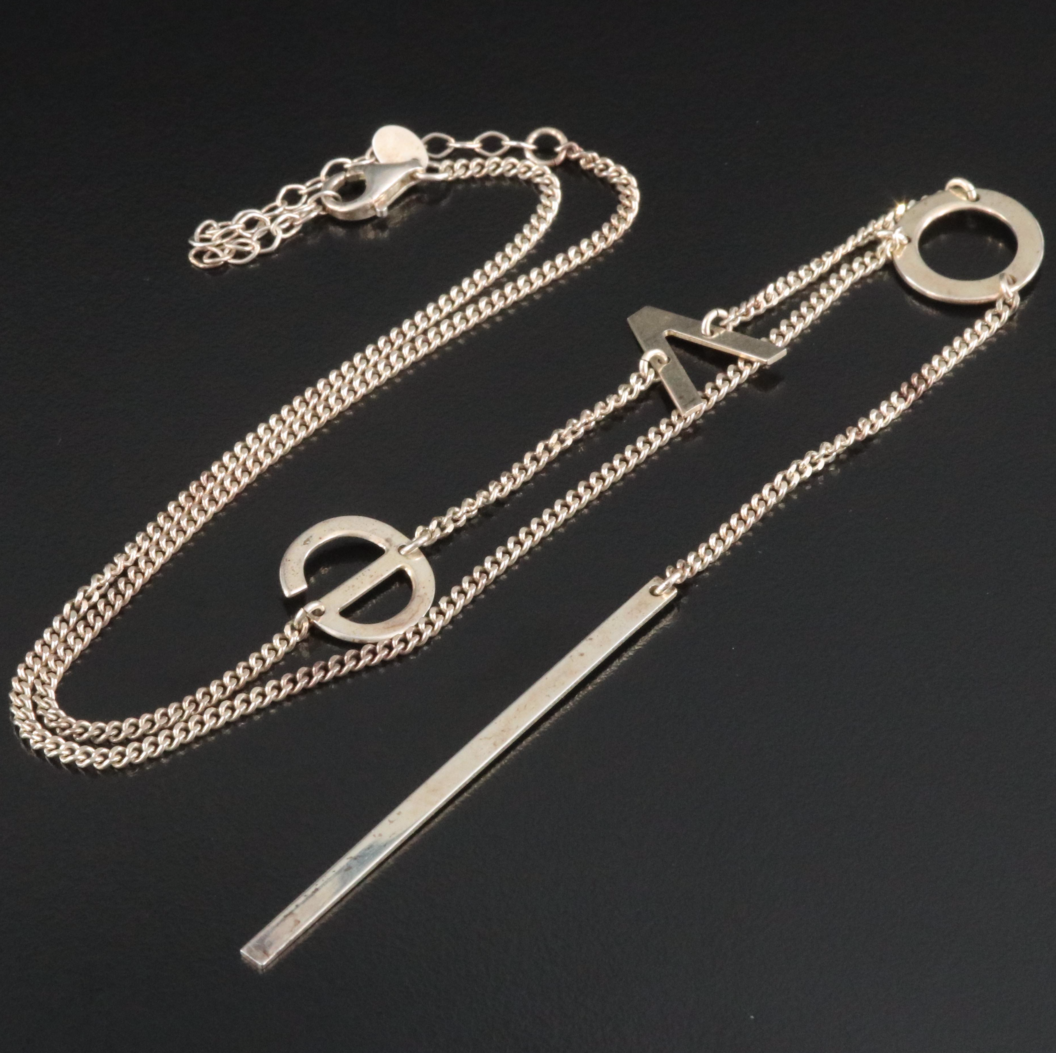 Dyadema Sterling "Love" Y Necklace