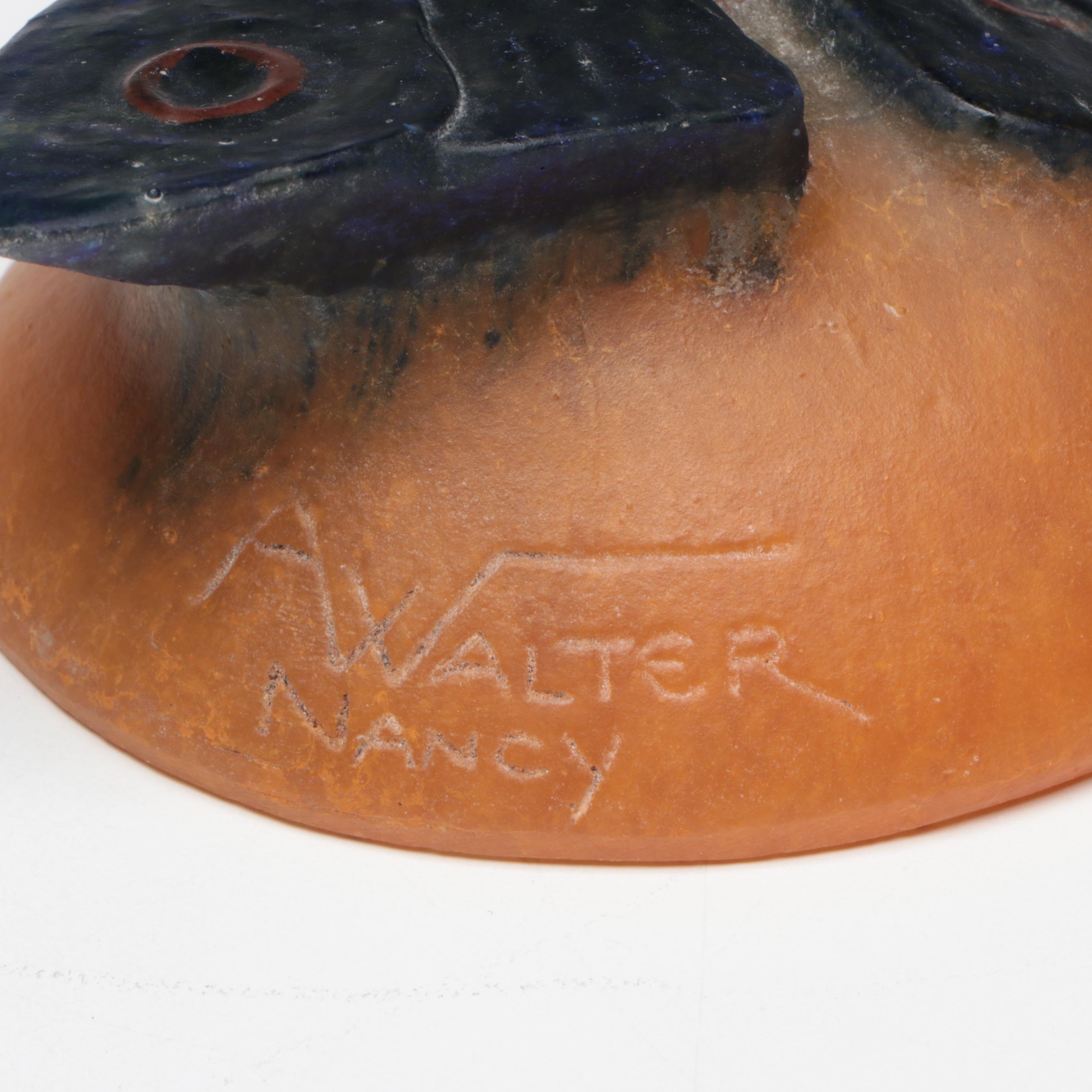 Amalric Walter Nancy Pâte-de-Verre Moth and Scarab Paperweights