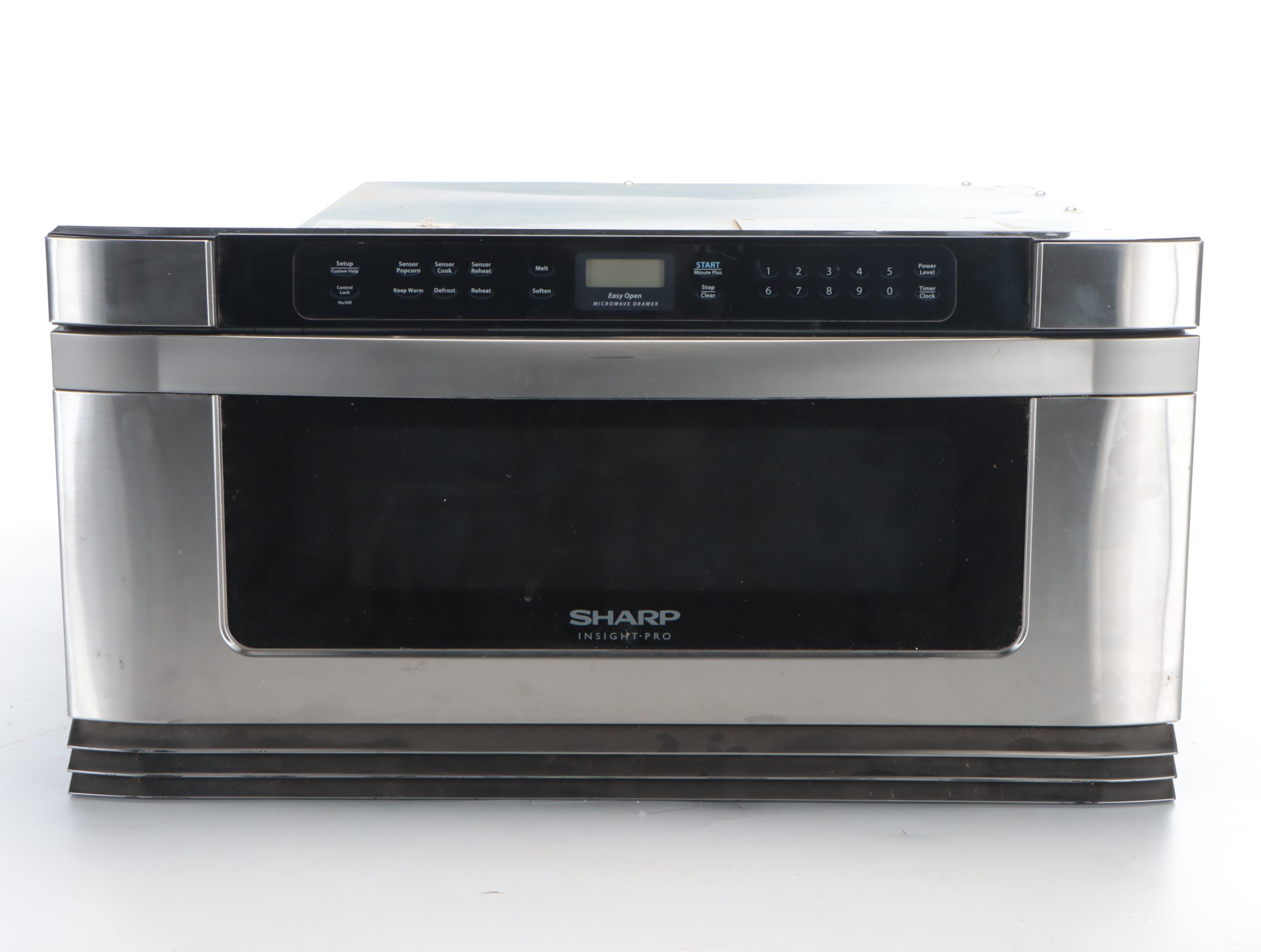 Sharp Insight Pro Easy Open Brushed Stainless Microwave Drawer EBTH