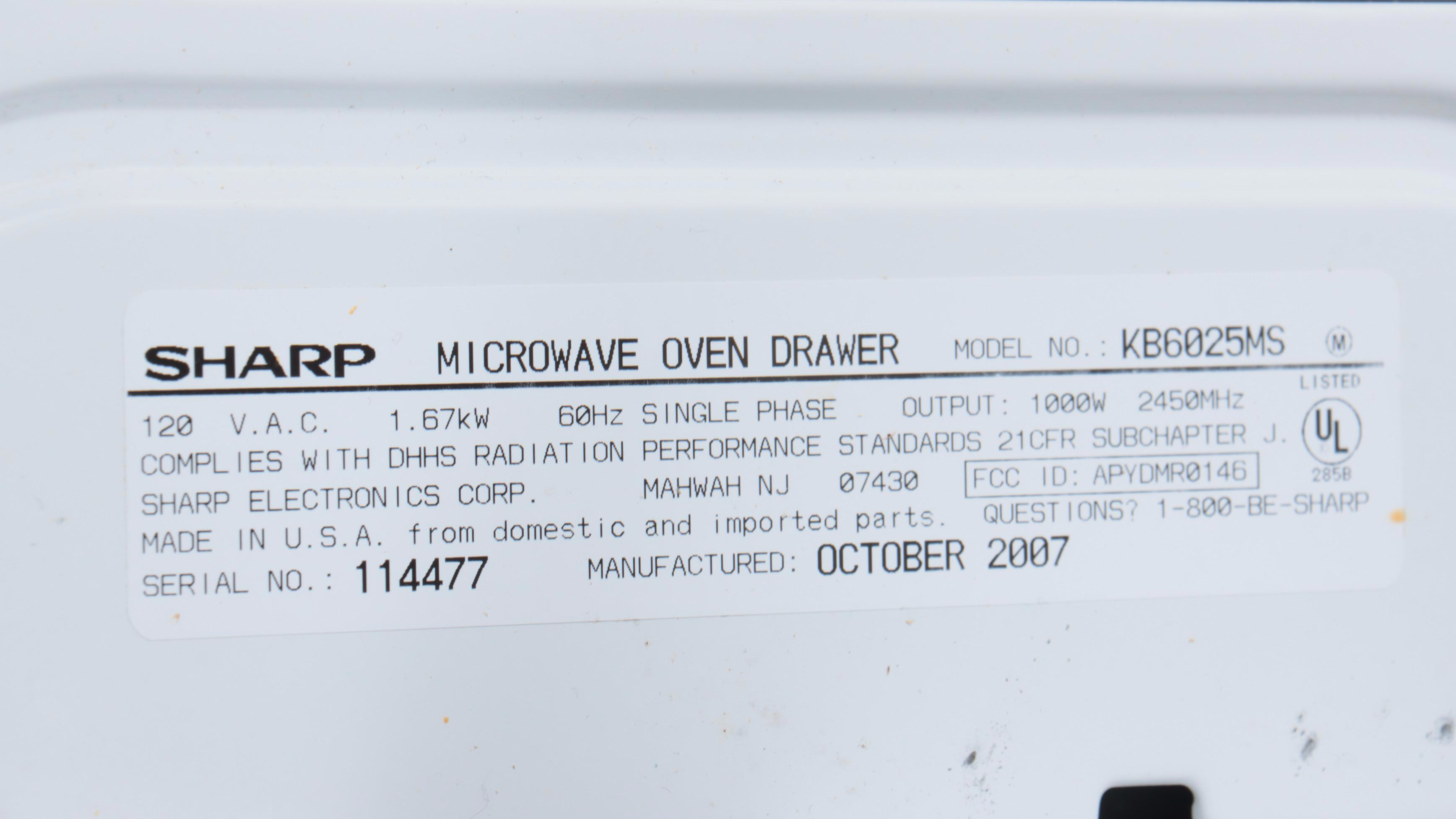 Sharp Insight Pro Easy Open Brushed Stainless Microwave Drawer EBTH