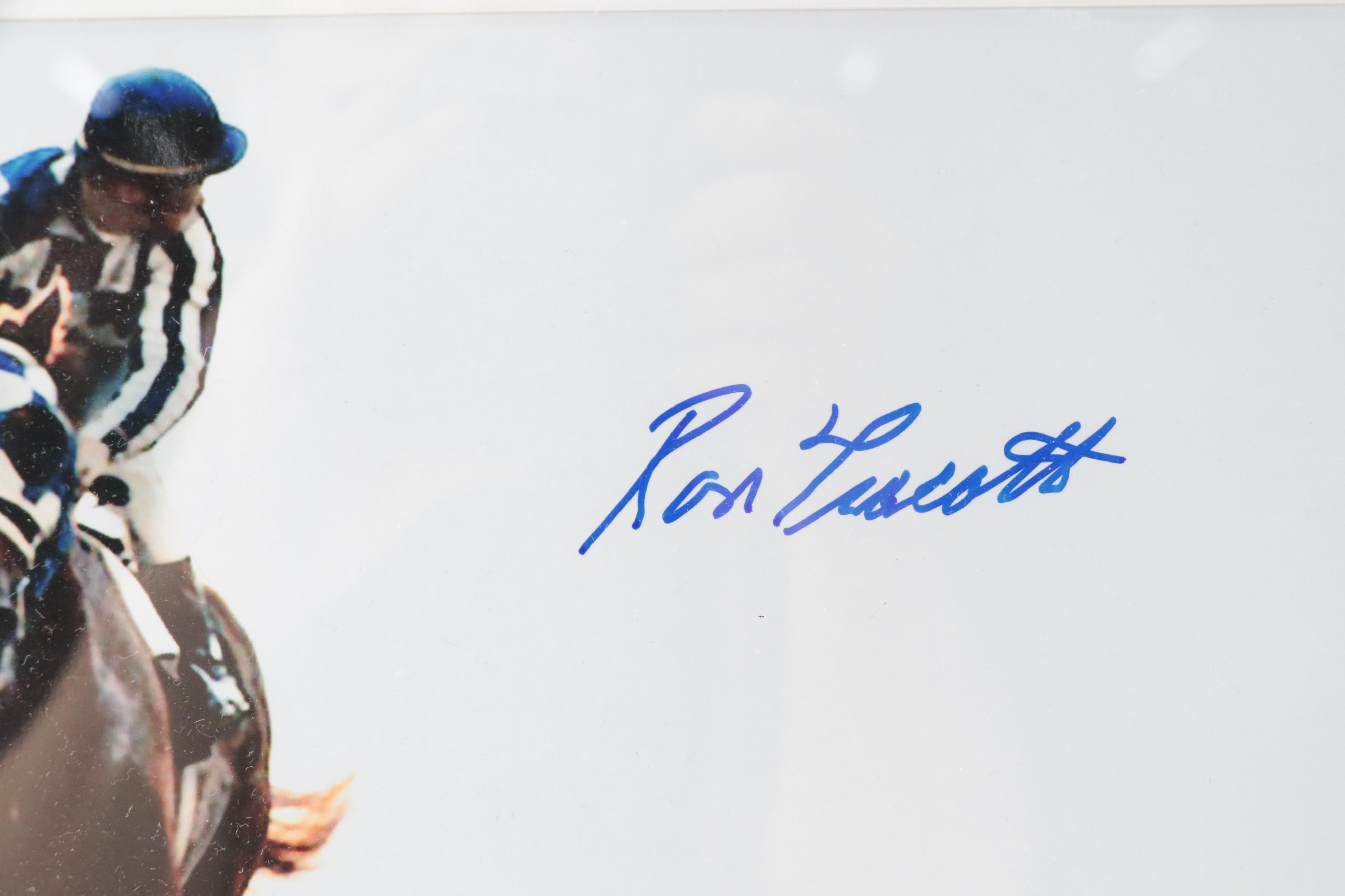 Ron Turcotte Riding Secretariat Signed Giclée in Matted Frame