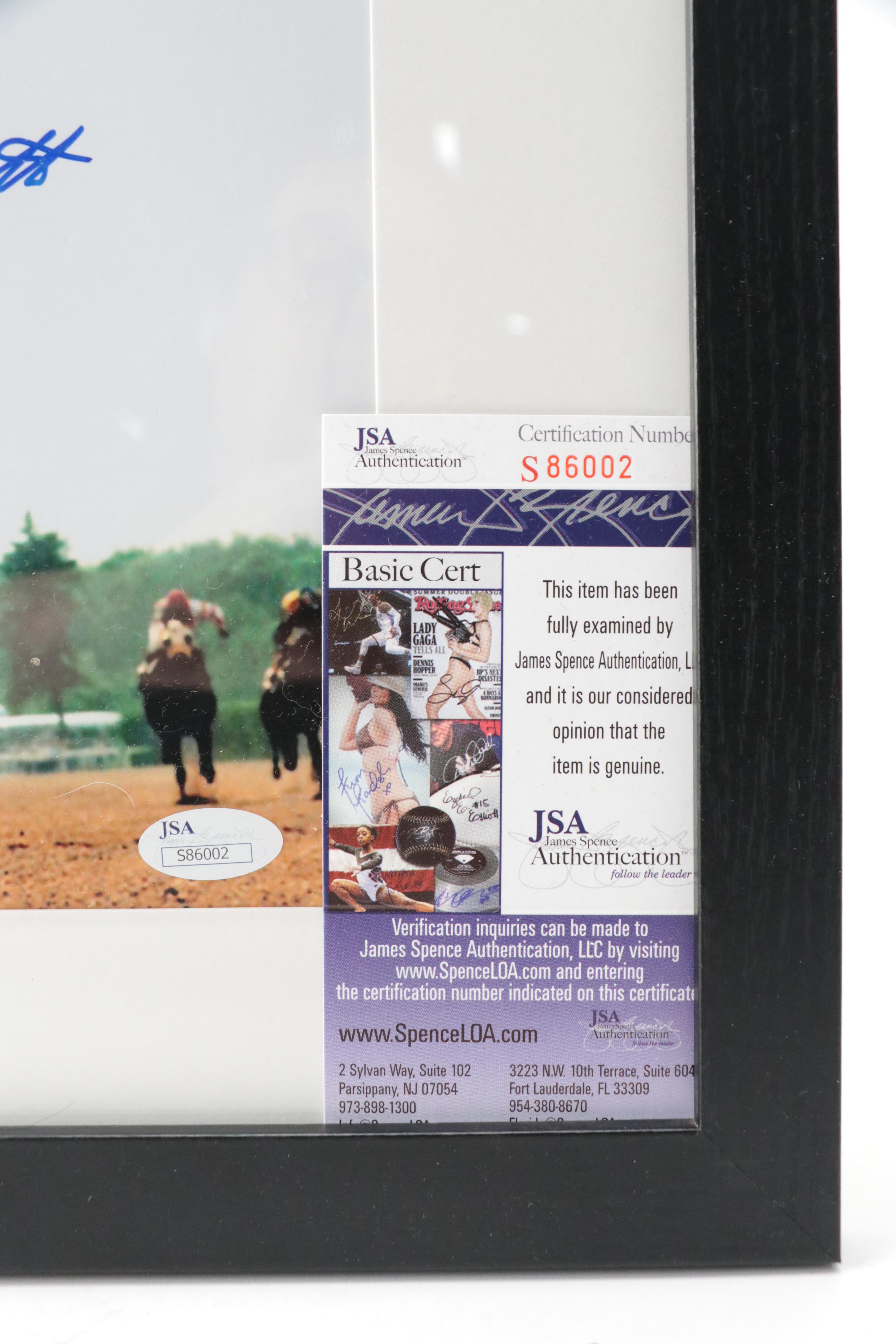 Ron Turcotte Riding Secretariat Signed Giclée in Matted Frame