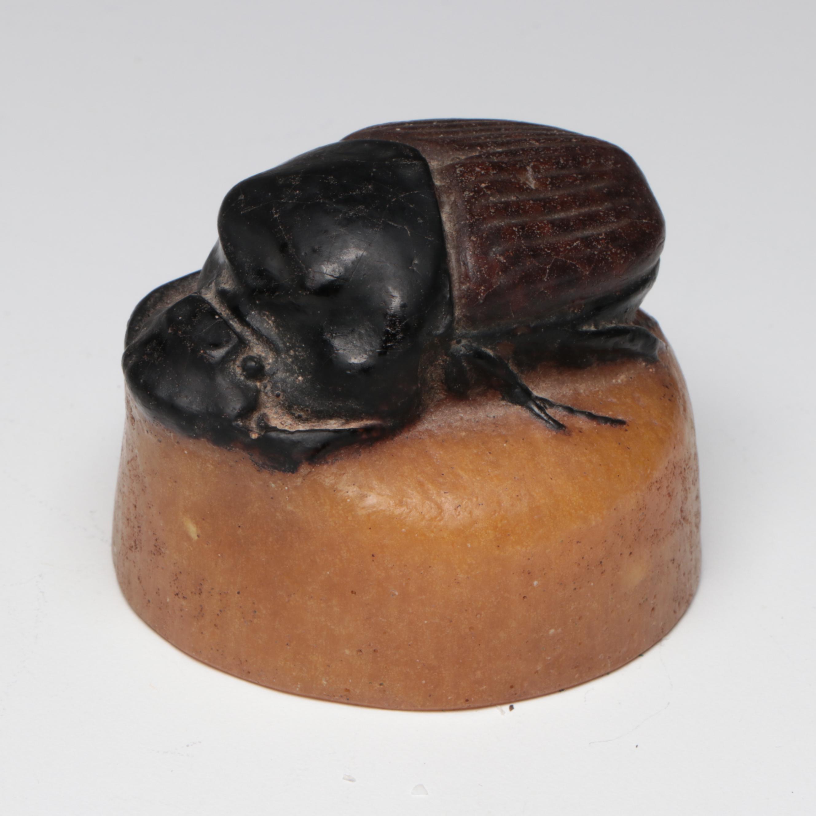 Amalric Walter Nancy Pâte-de-Verre Moth and Scarab Paperweights