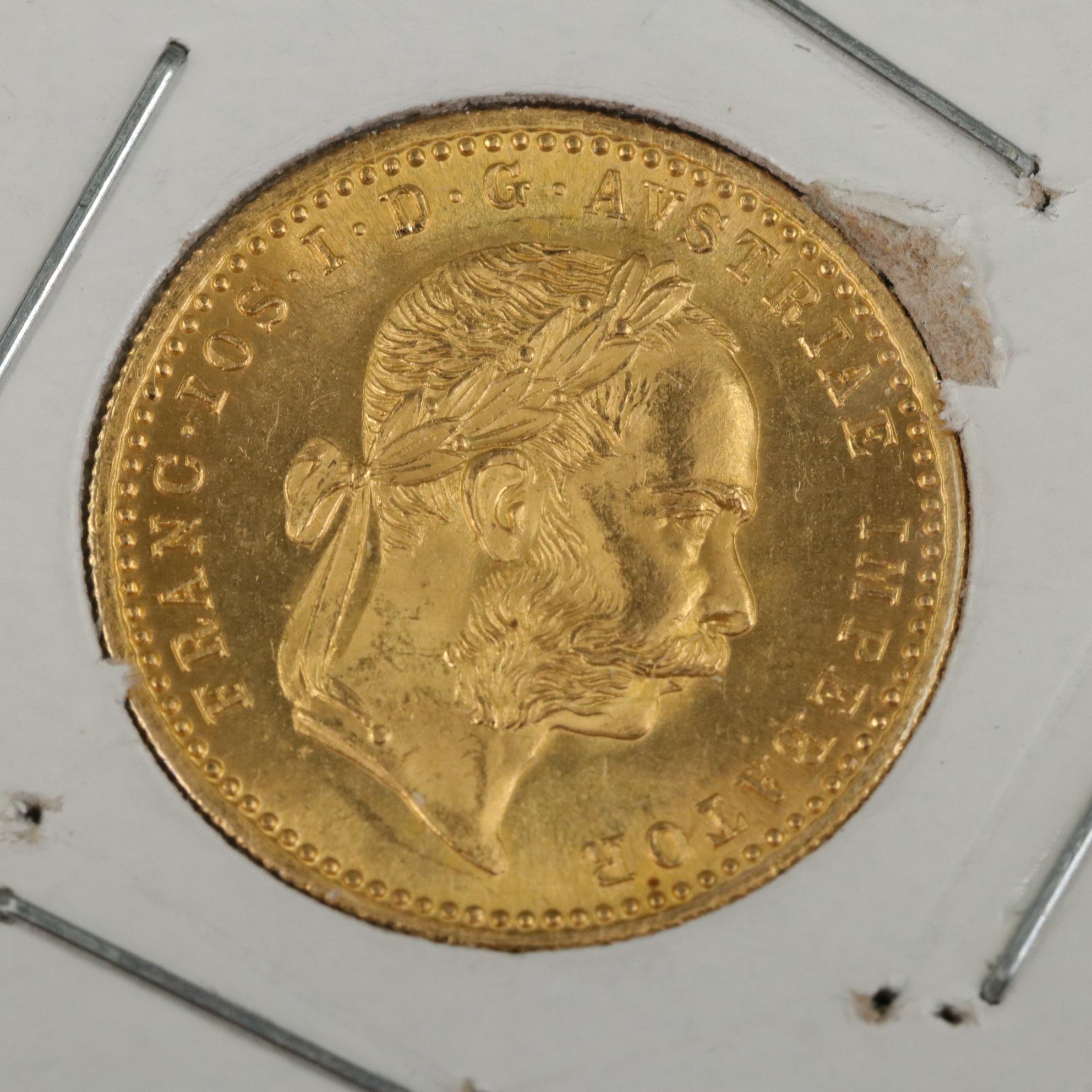 1915 Austrian One Ducat Gold Coin Re-strike