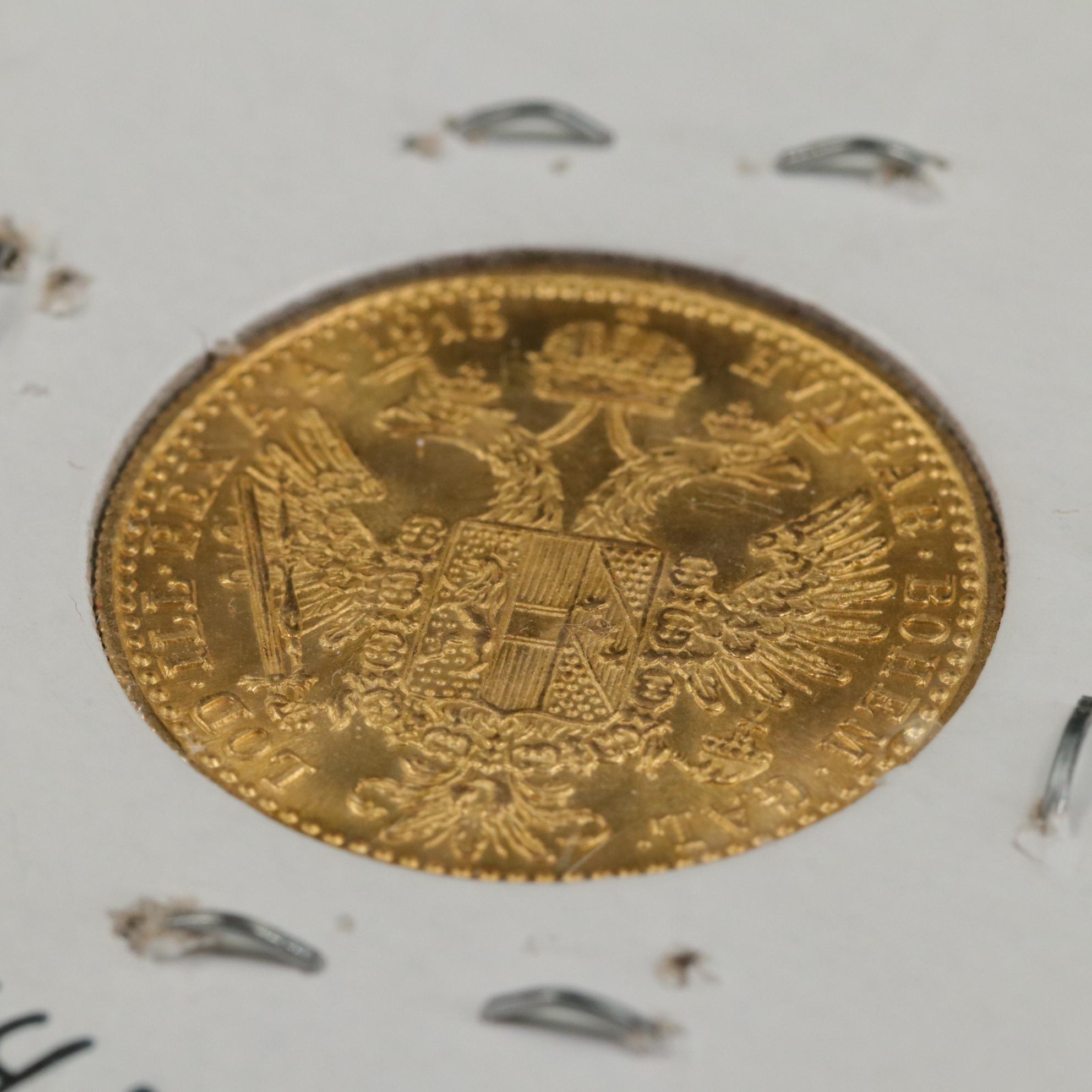 1915 Austrian One Ducat Gold Coin Re-strike