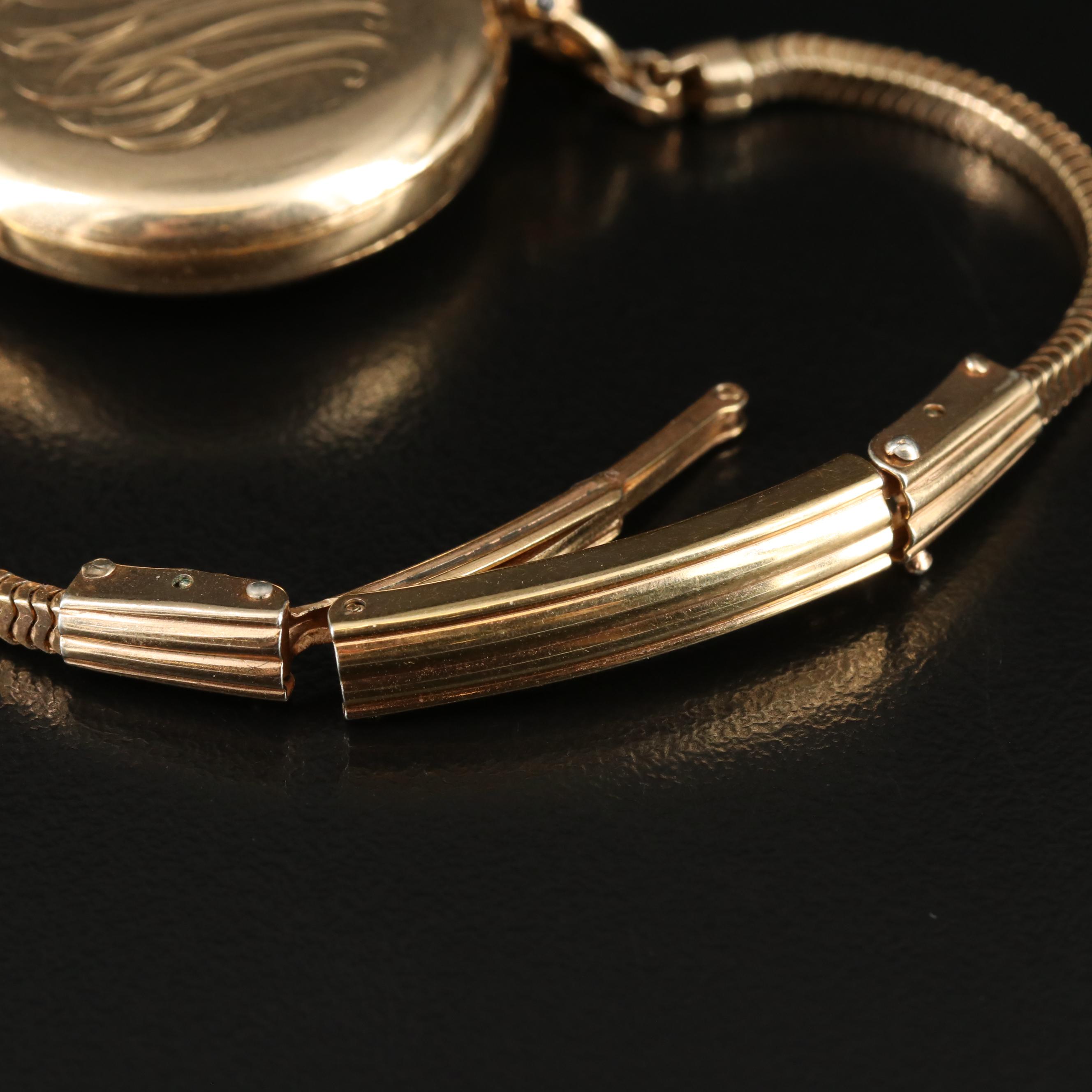 Antique Waltham 14K Gold Converter Pocket-to-Watch