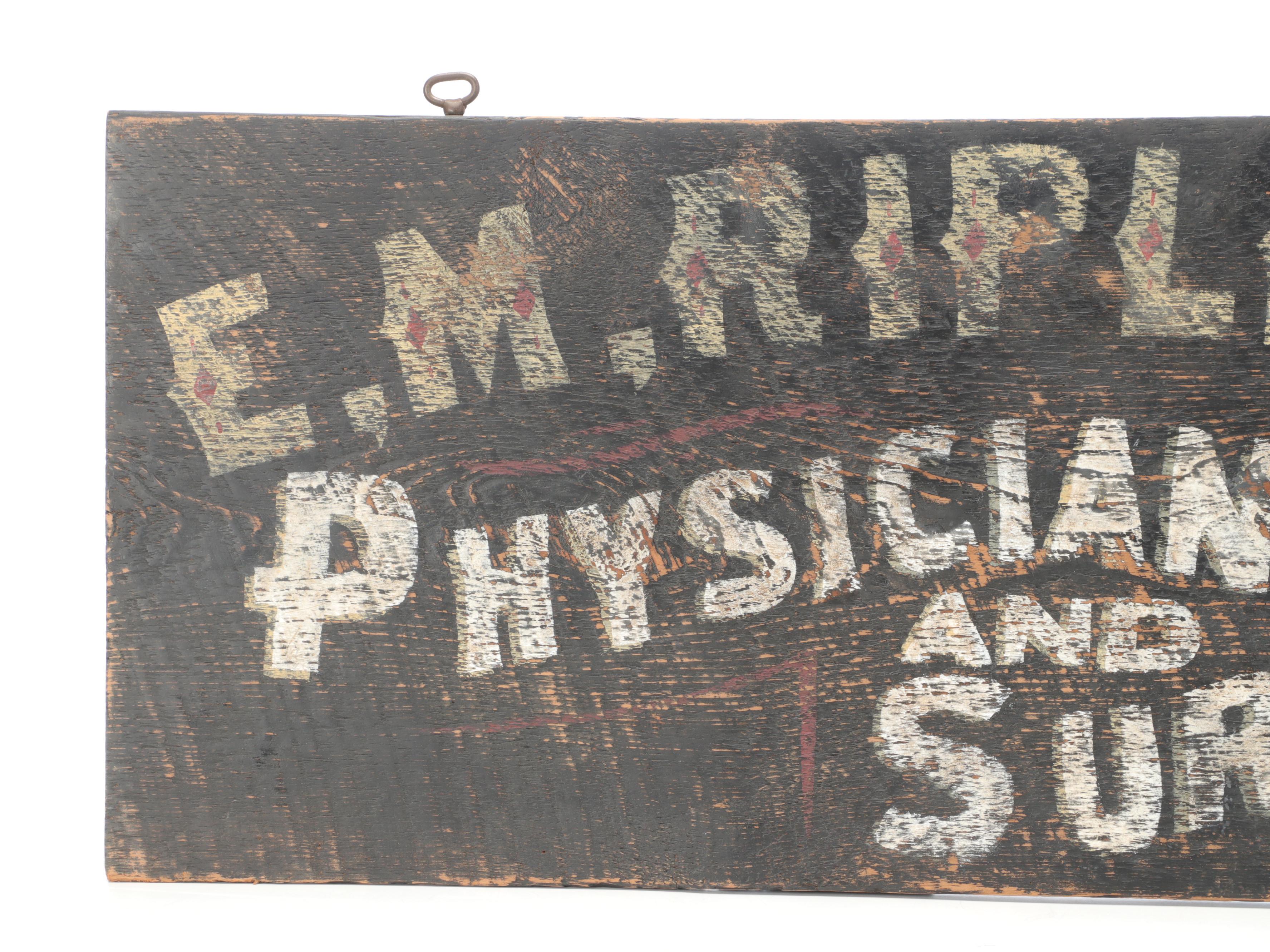 Victorian Style Wooden Doctor's Sign