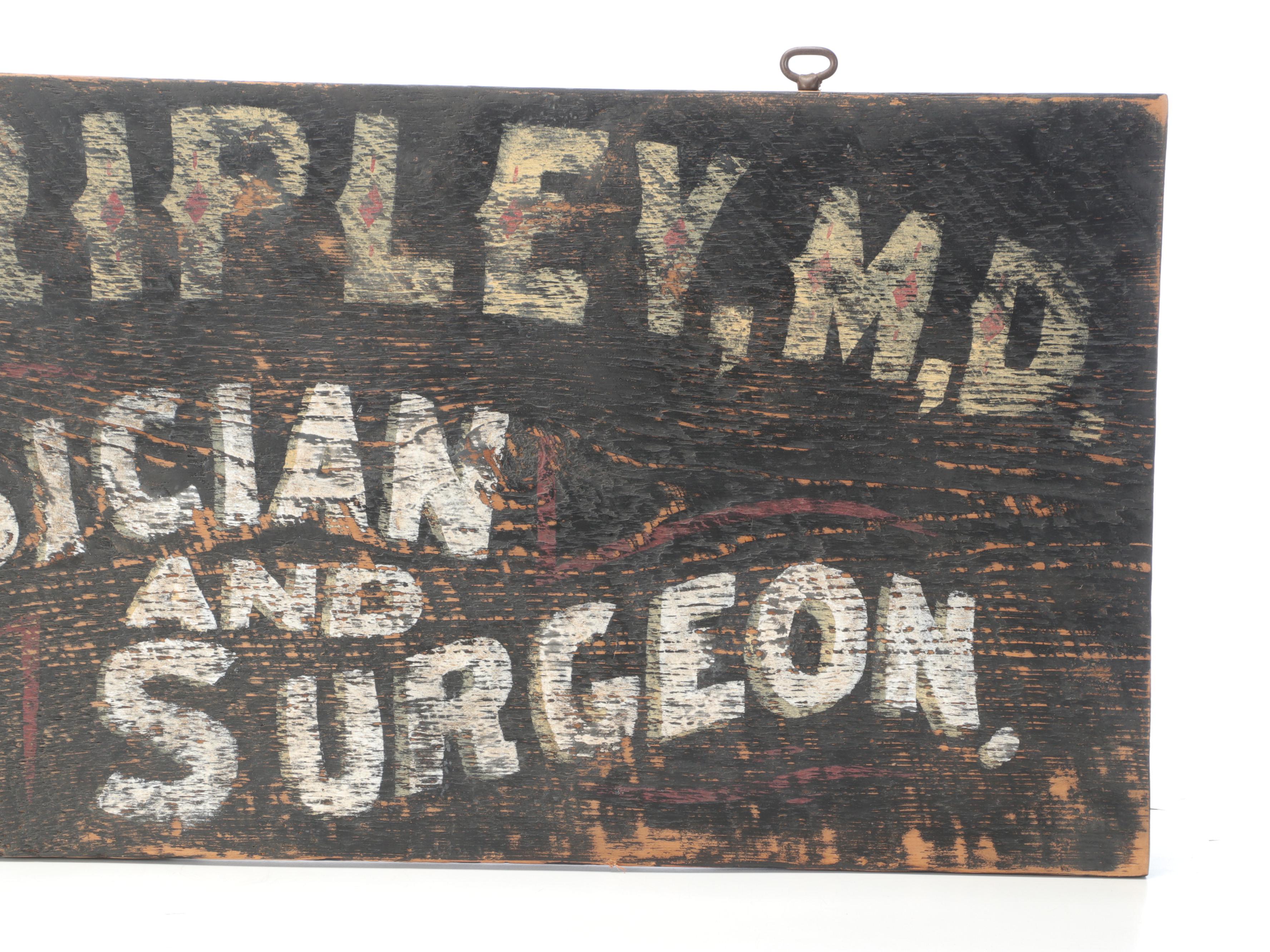 Victorian Style Wooden Doctor's Sign